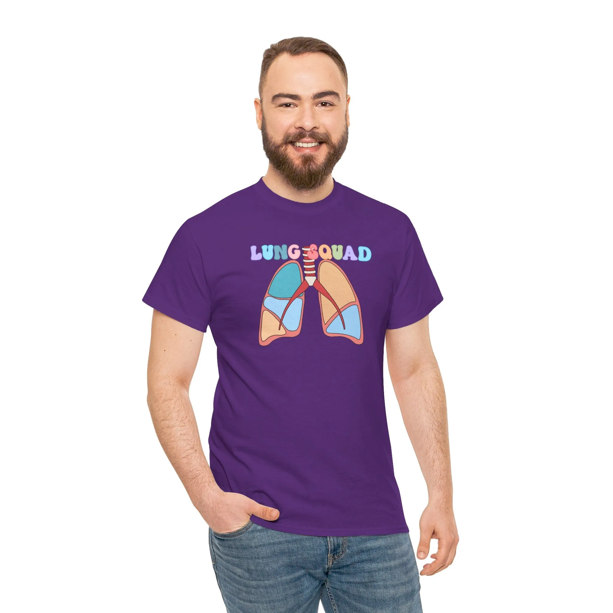 Lung Squad, Anatomical Lungs Shirt, Respiratory Therapy Unisex Heavy Cotton Tee