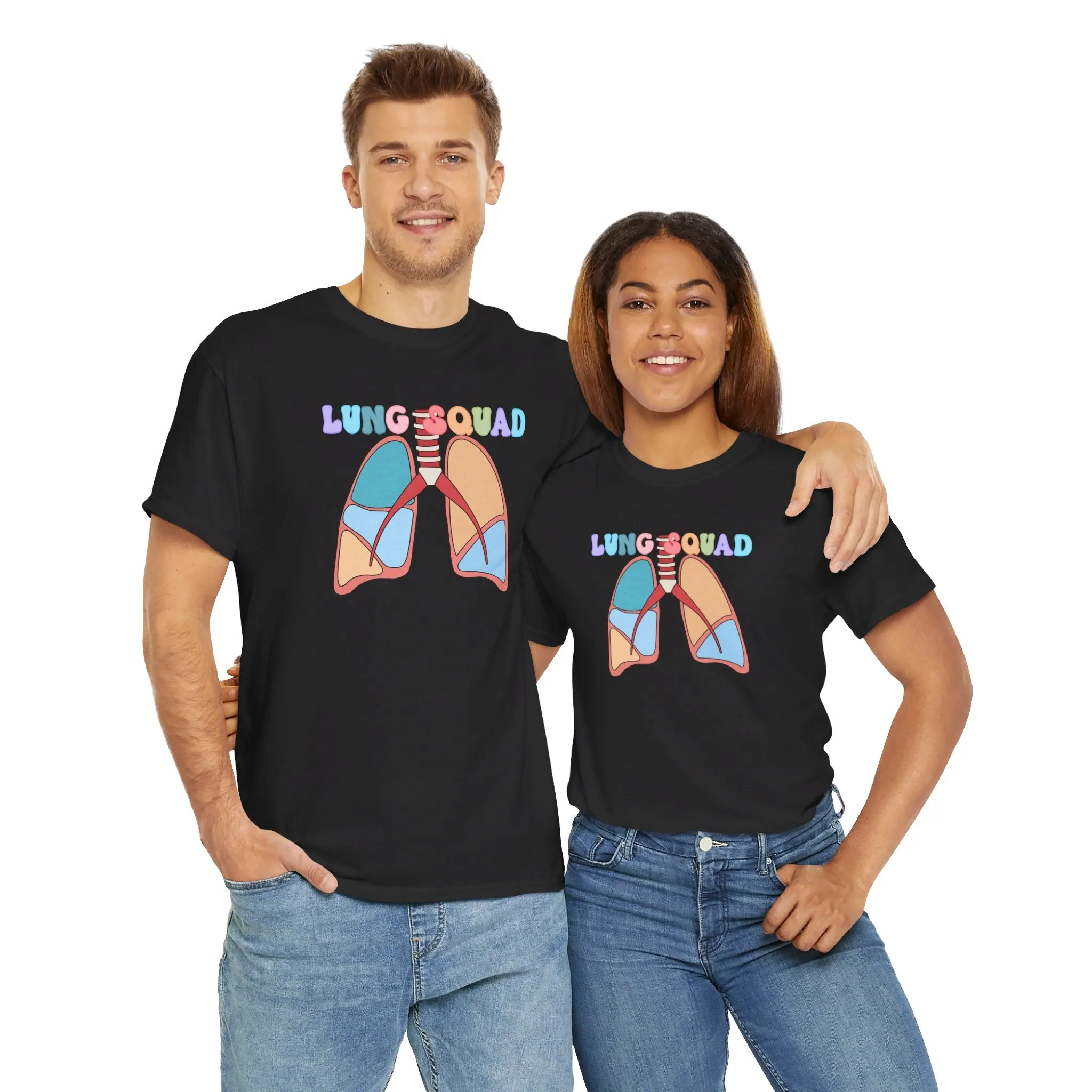 Lung Squad, Anatomical Lungs Shirt, Respiratory Therapy Unisex Heavy Cotton Tee