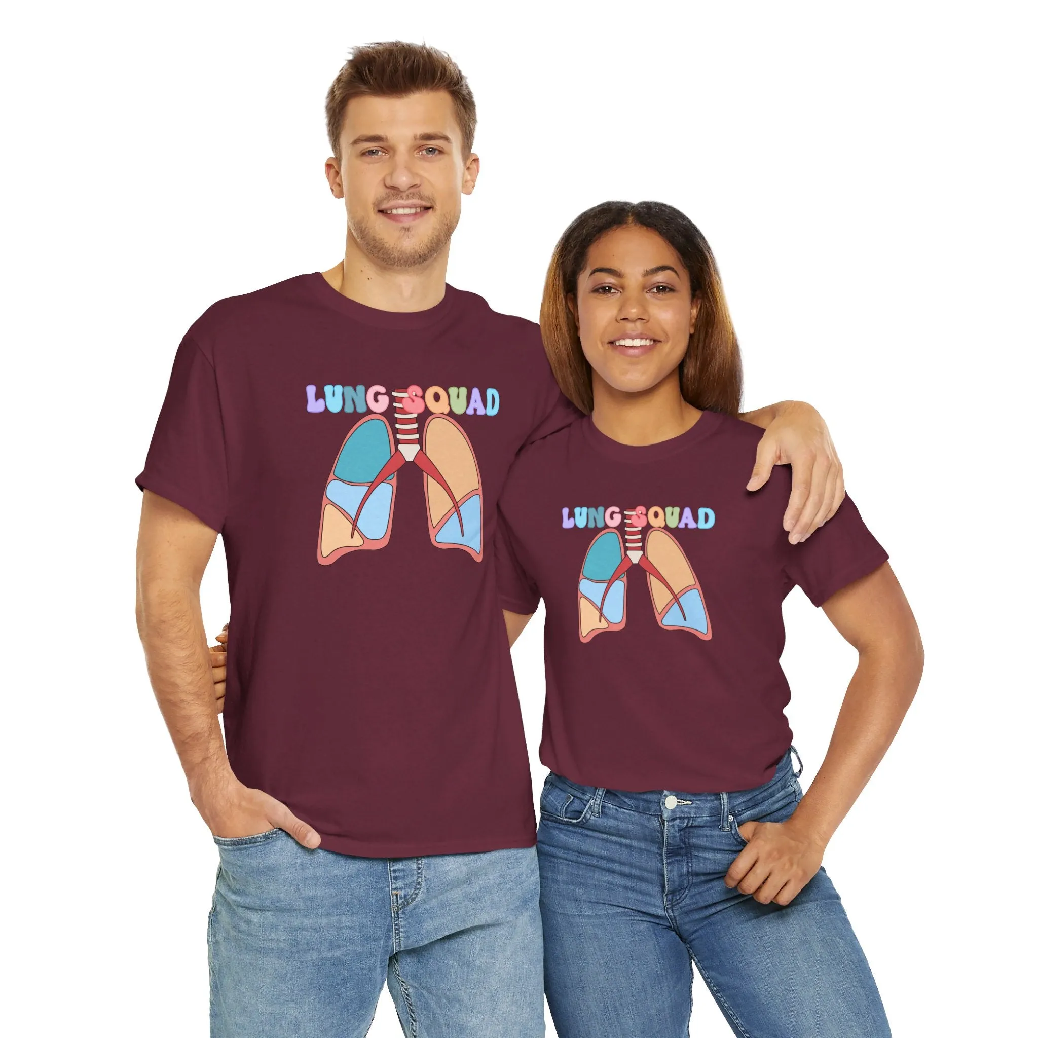 Lung Squad, Anatomical Lungs Shirt, Respiratory Therapy Unisex Heavy Cotton Tee