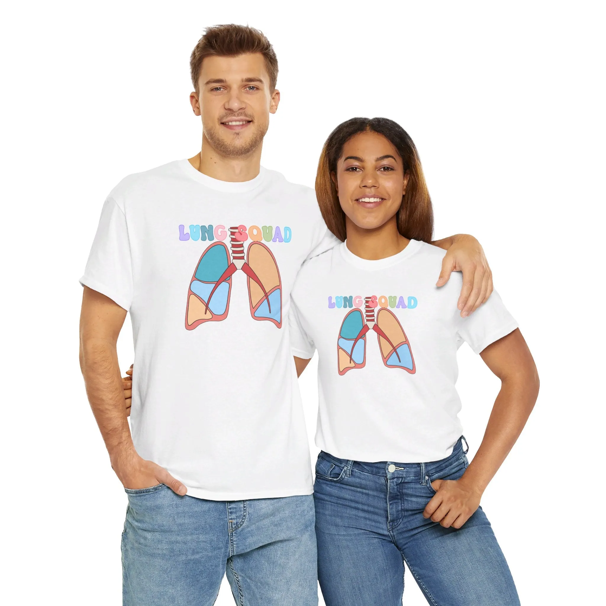Lung Squad, Anatomical Lungs Shirt, Respiratory Therapy Unisex Heavy Cotton Tee