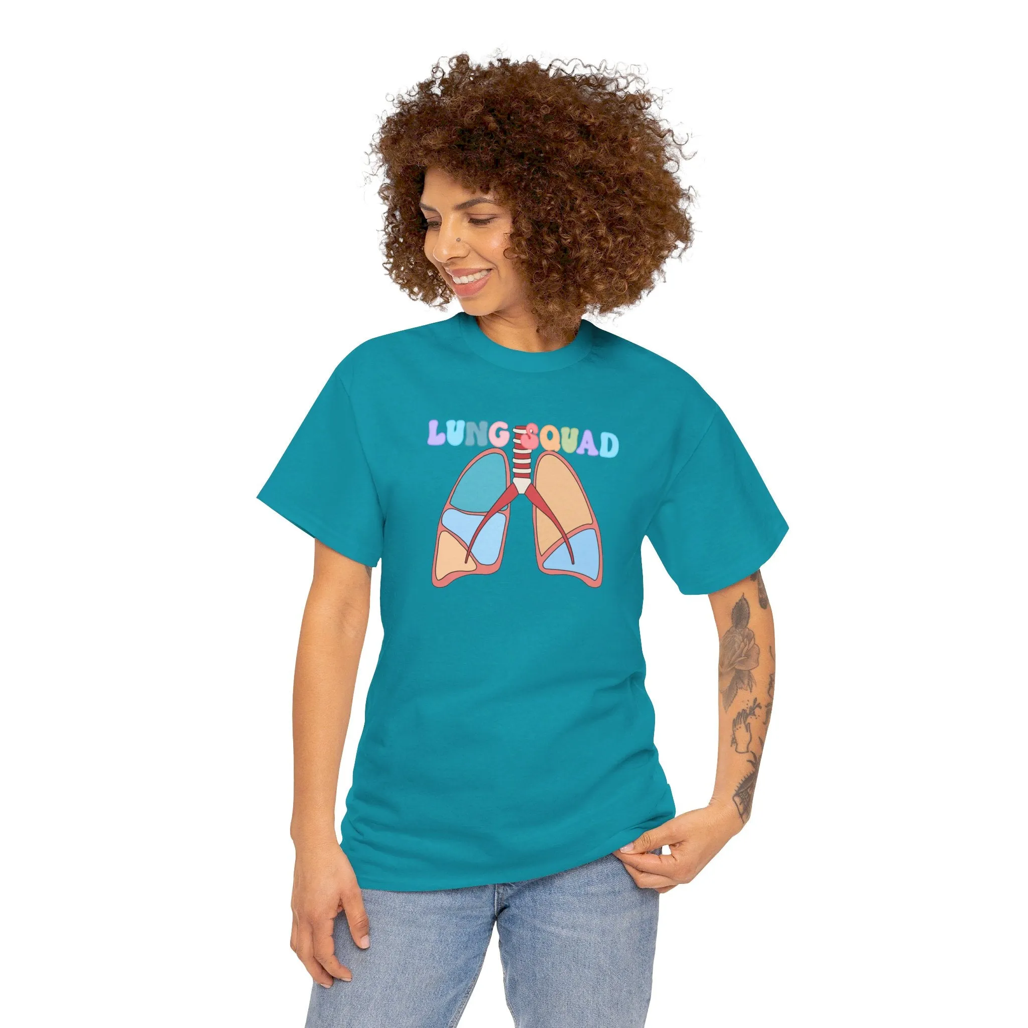 Lung Squad, Anatomical Lungs Shirt, Respiratory Therapy Unisex Heavy Cotton Tee