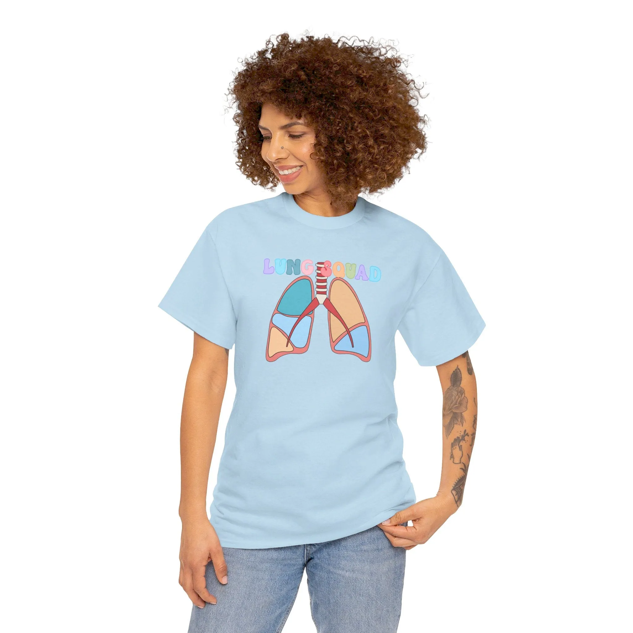 Lung Squad, Anatomical Lungs Shirt, Respiratory Therapy Unisex Heavy Cotton Tee