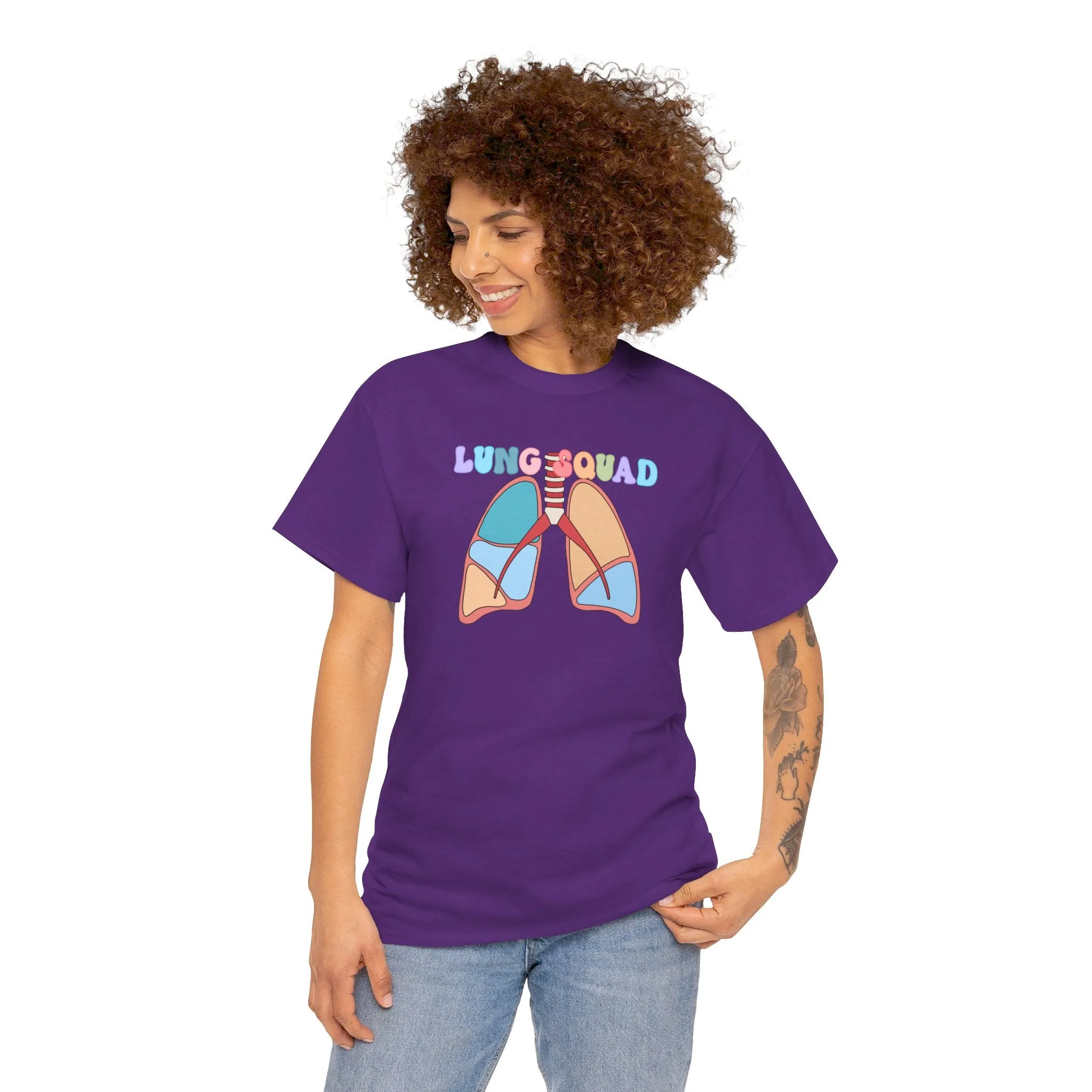Lung Squad, Anatomical Lungs Shirt, Respiratory Therapy Unisex Heavy Cotton Tee