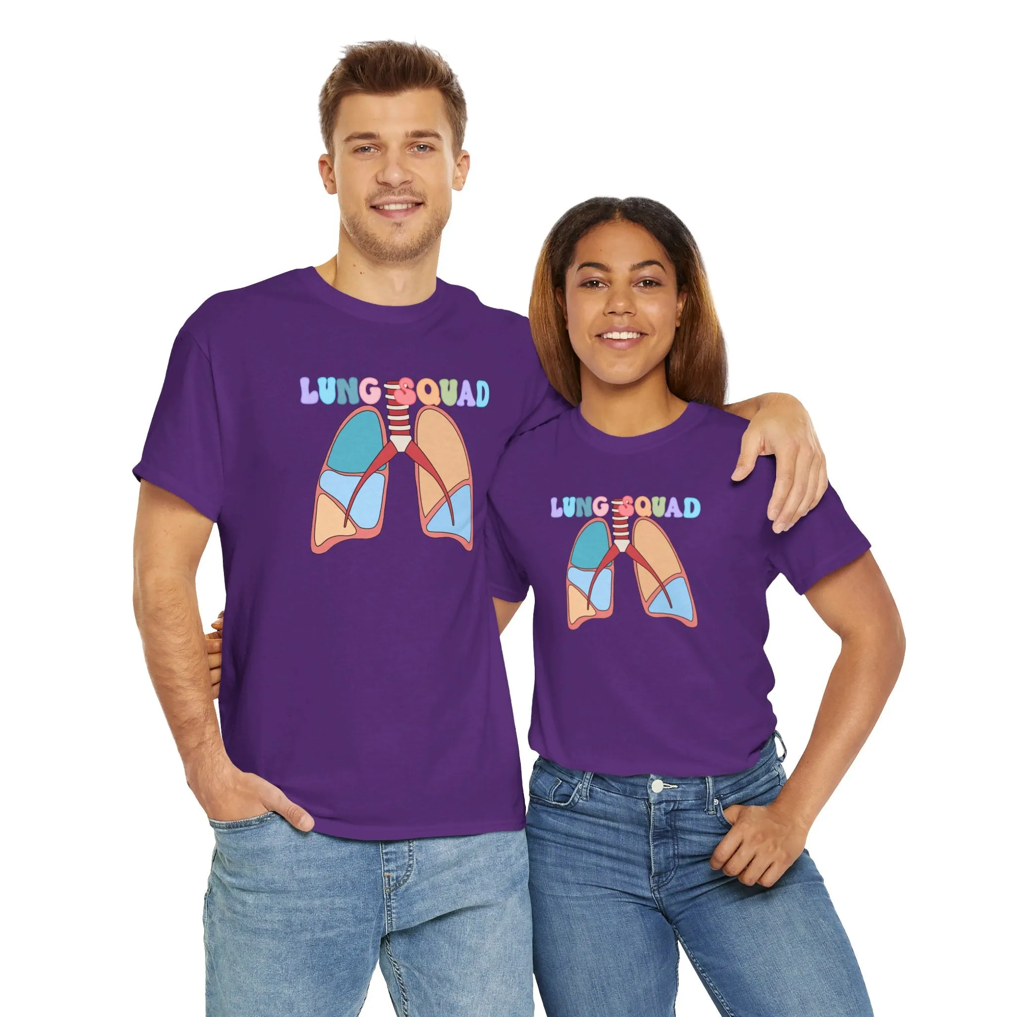 Lung Squad, Anatomical Lungs Shirt, Respiratory Therapy Unisex Heavy Cotton Tee