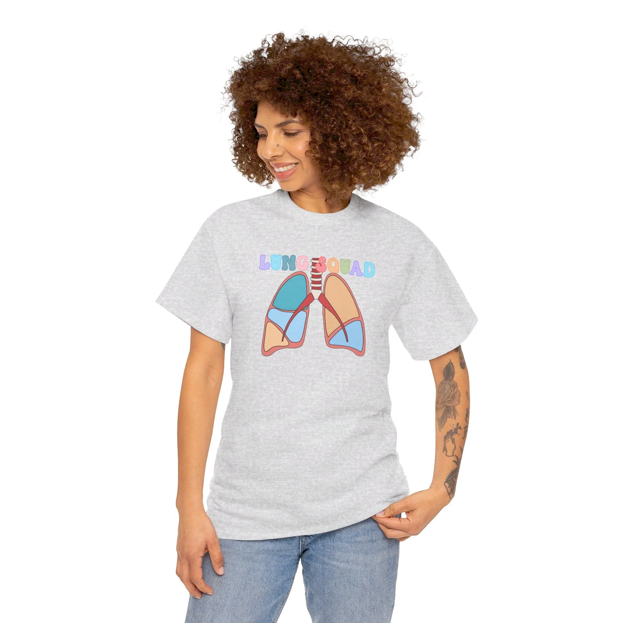 Lung Squad, Anatomical Lungs Shirt, Respiratory Therapy Unisex Heavy Cotton Tee