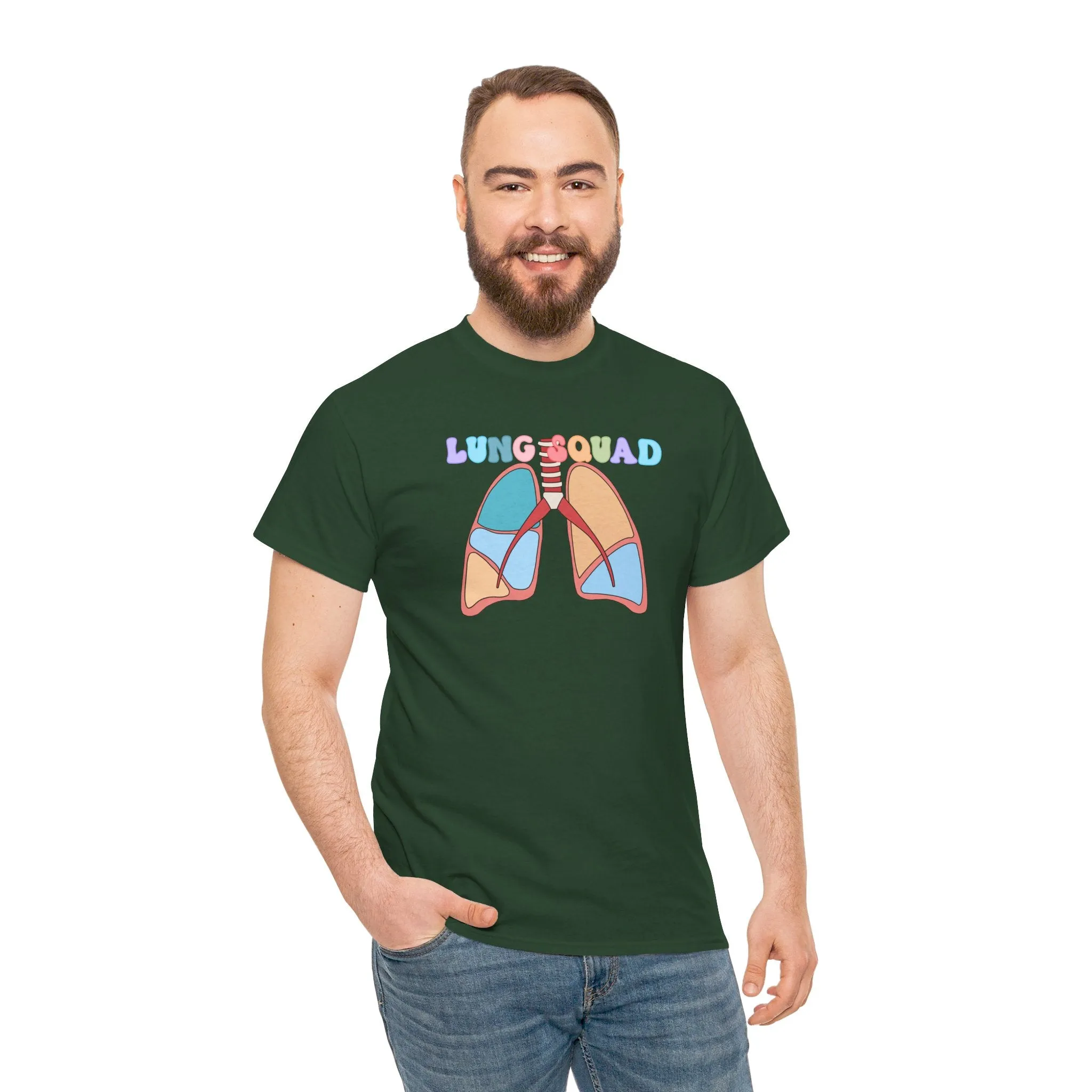Lung Squad, Anatomical Lungs Shirt, Respiratory Therapy Unisex Heavy Cotton Tee