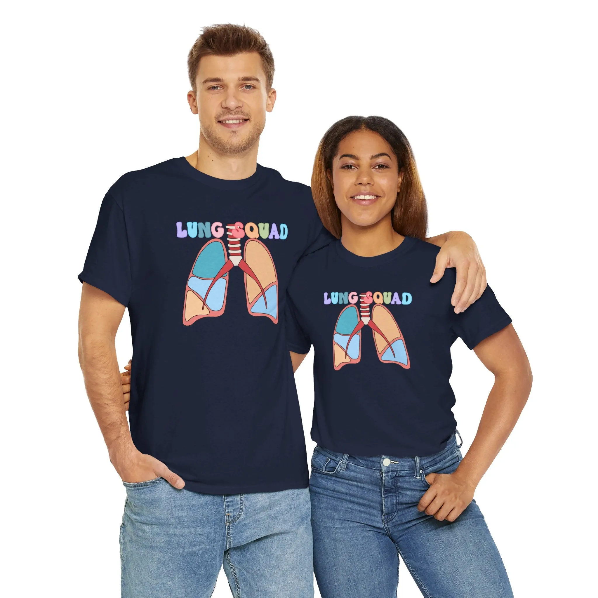 Lung Squad, Anatomical Lungs Shirt, Respiratory Therapy Unisex Heavy Cotton Tee
