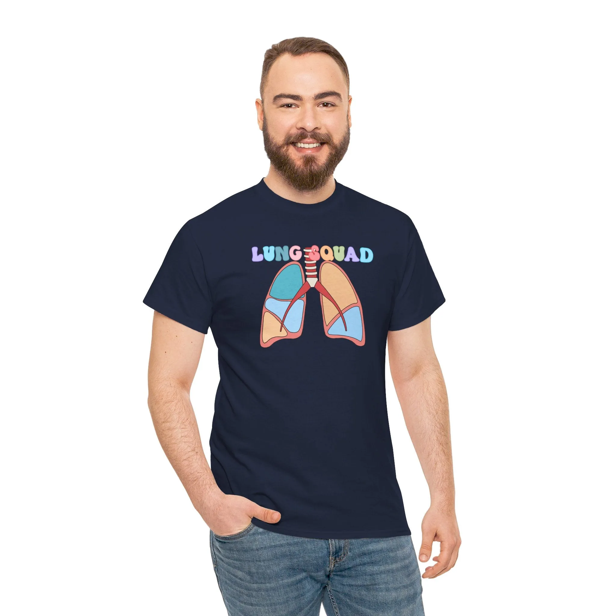 Lung Squad, Anatomical Lungs Shirt, Respiratory Therapy Unisex Heavy Cotton Tee