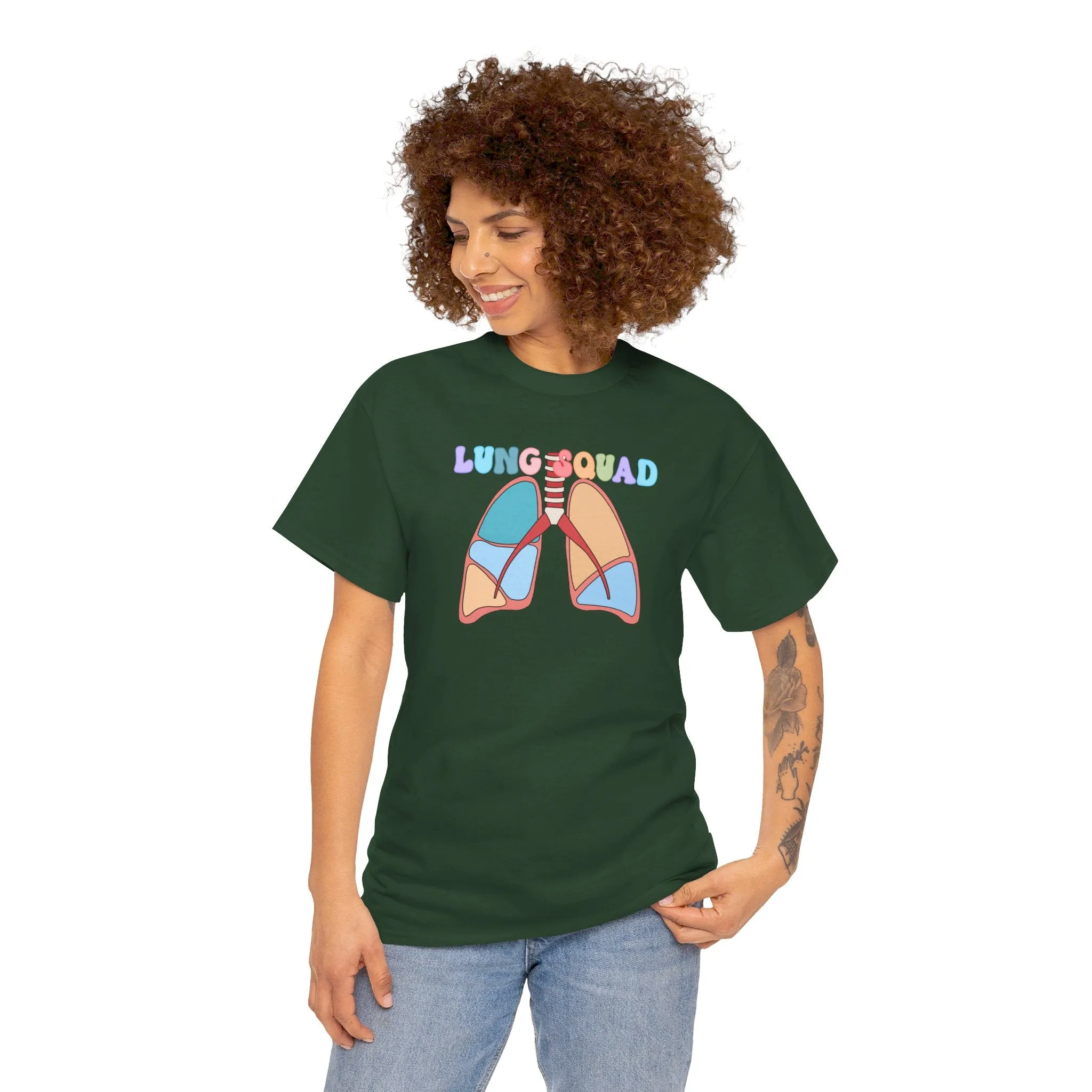 Lung Squad, Anatomical Lungs Shirt, Respiratory Therapy Unisex Heavy Cotton Tee