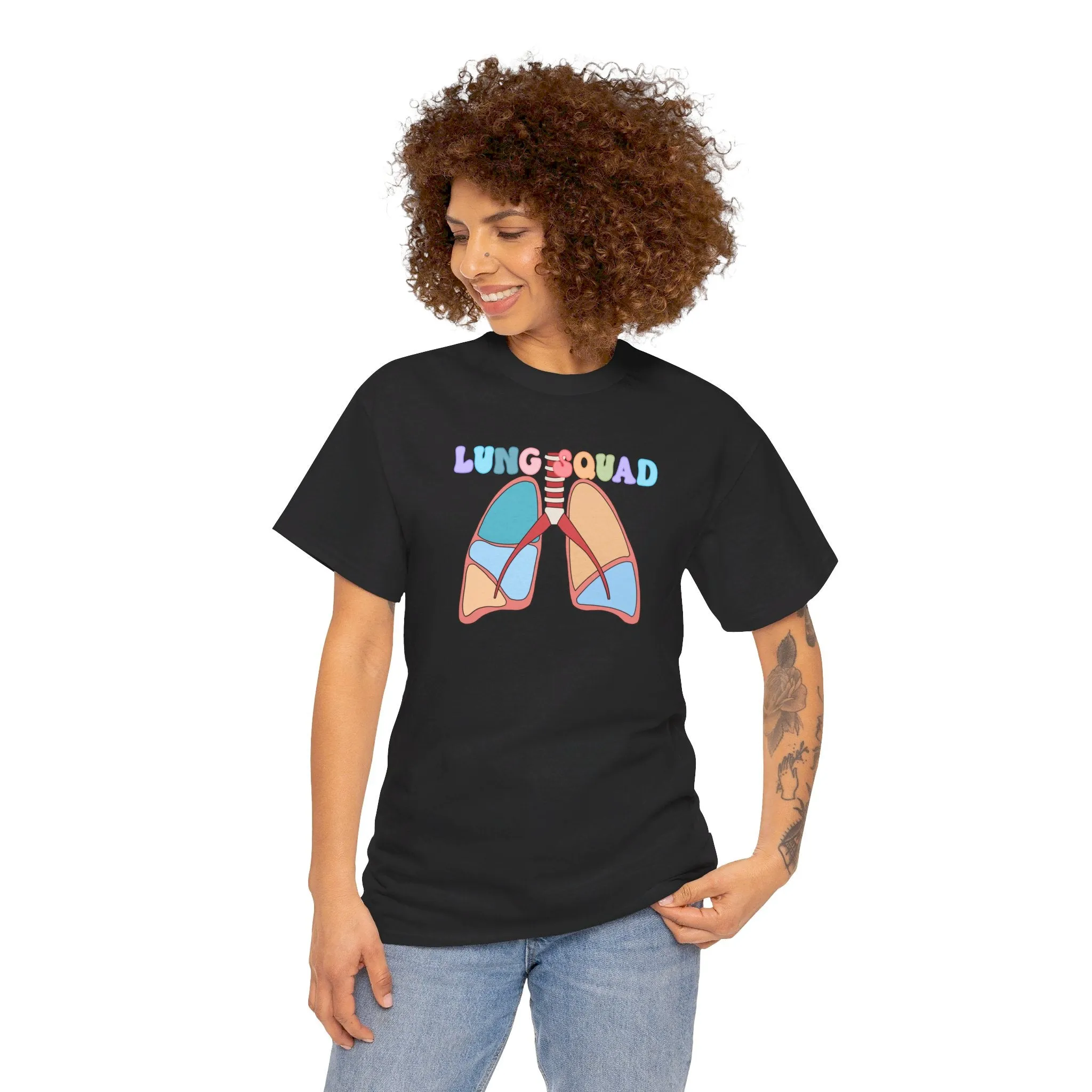 Lung Squad, Anatomical Lungs Shirt, Respiratory Therapy Unisex Heavy Cotton Tee