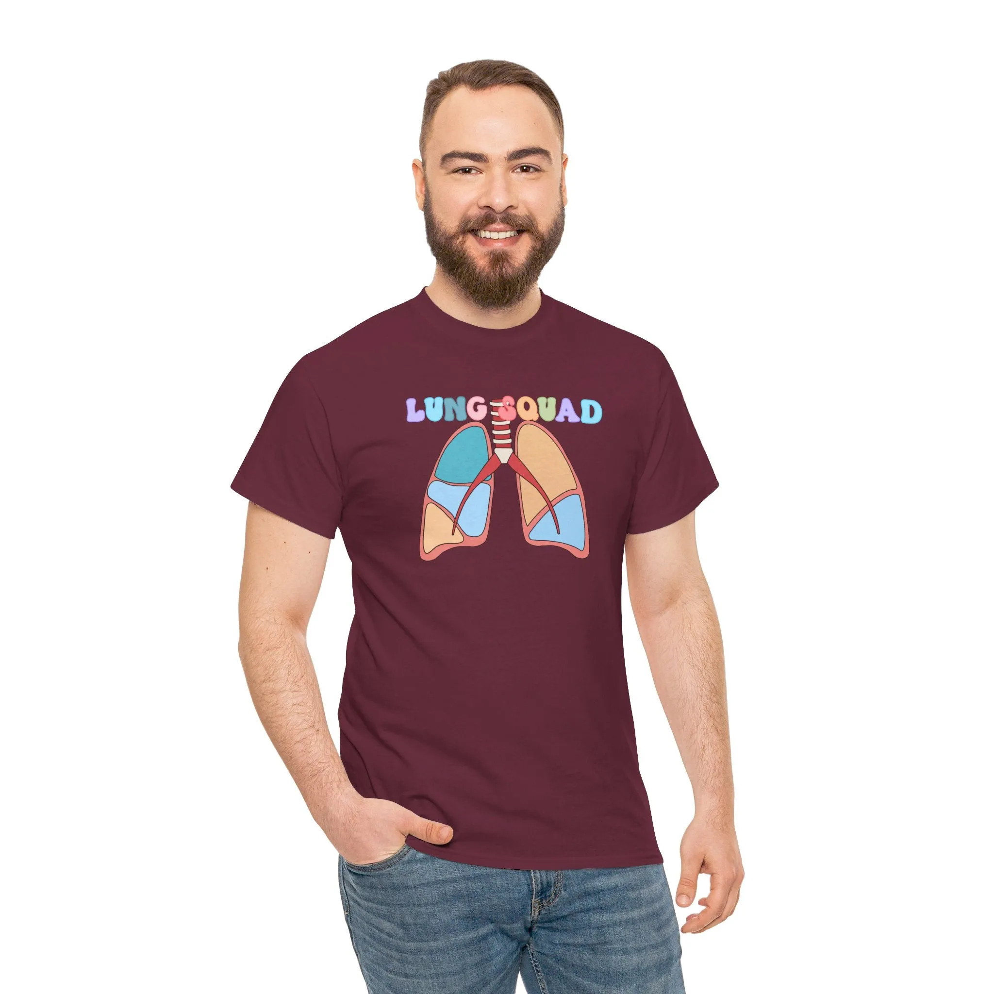 Lung Squad, Anatomical Lungs Shirt, Respiratory Therapy Unisex Heavy Cotton Tee