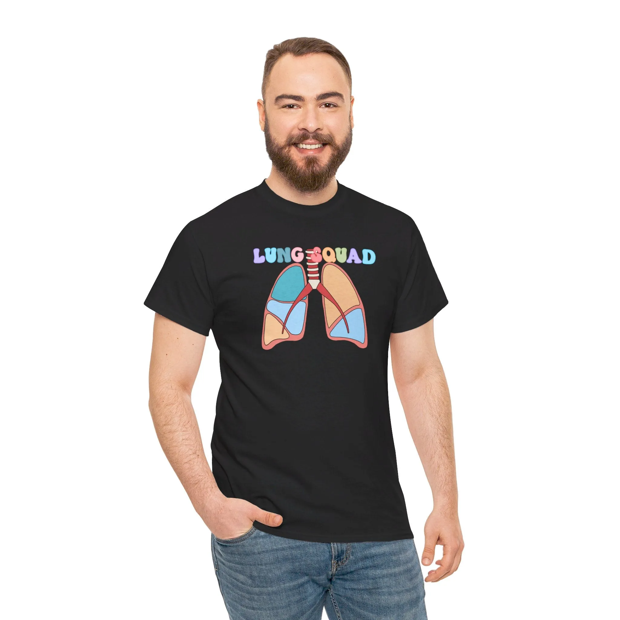 Lung Squad, Anatomical Lungs Shirt, Respiratory Therapy Unisex Heavy Cotton Tee