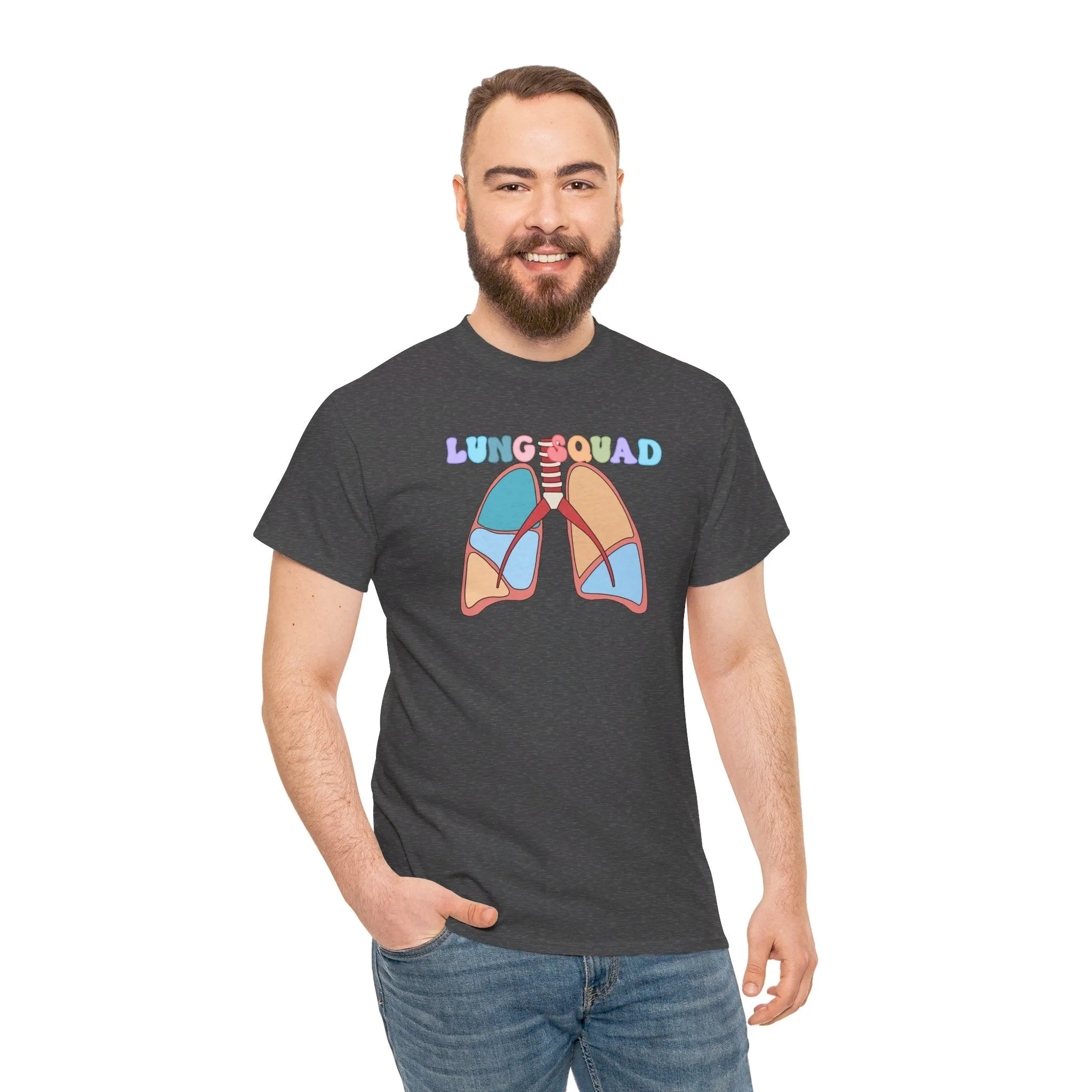 Lung Squad, Anatomical Lungs Shirt, Respiratory Therapy Unisex Heavy Cotton Tee