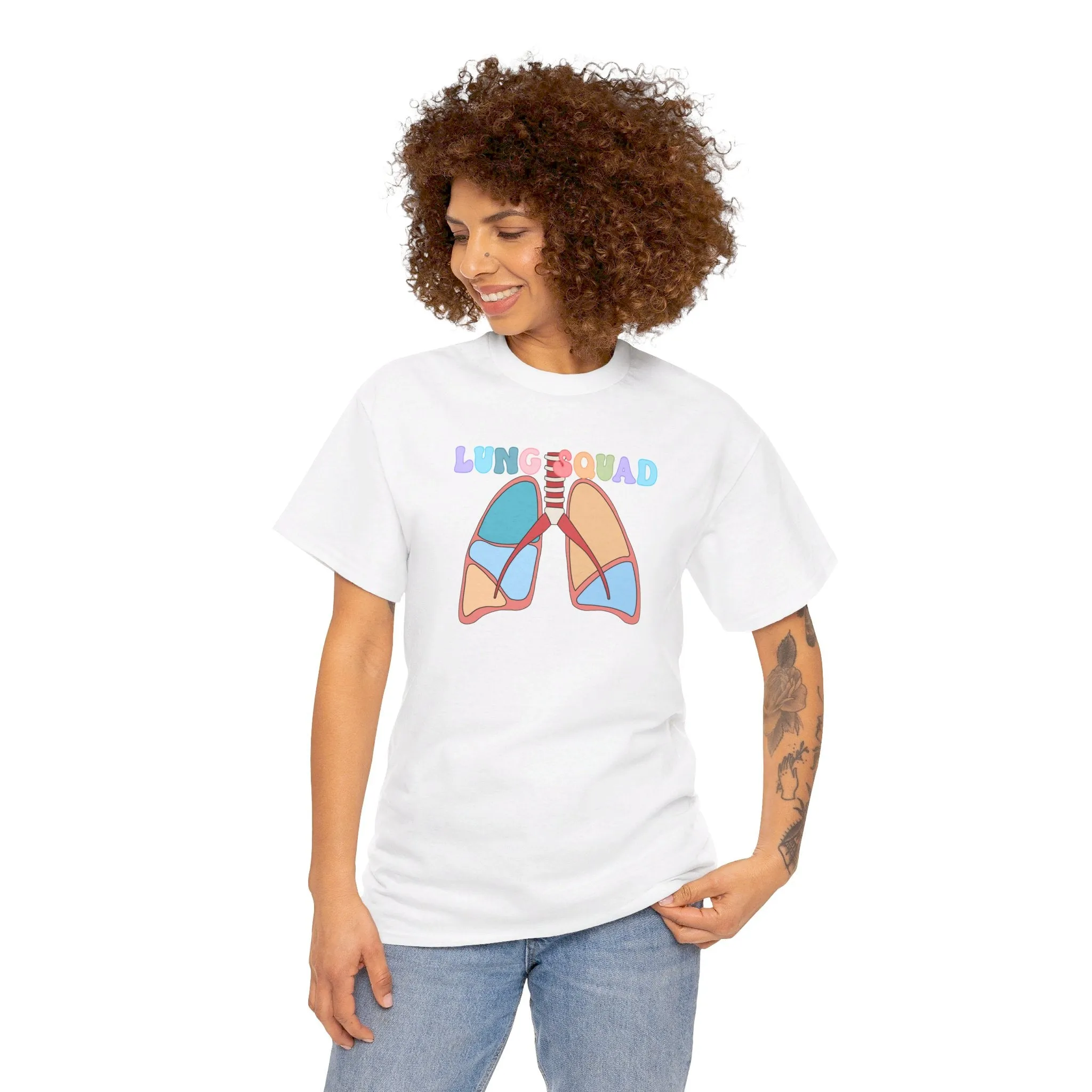 Lung Squad, Anatomical Lungs Shirt, Respiratory Therapy Unisex Heavy Cotton Tee