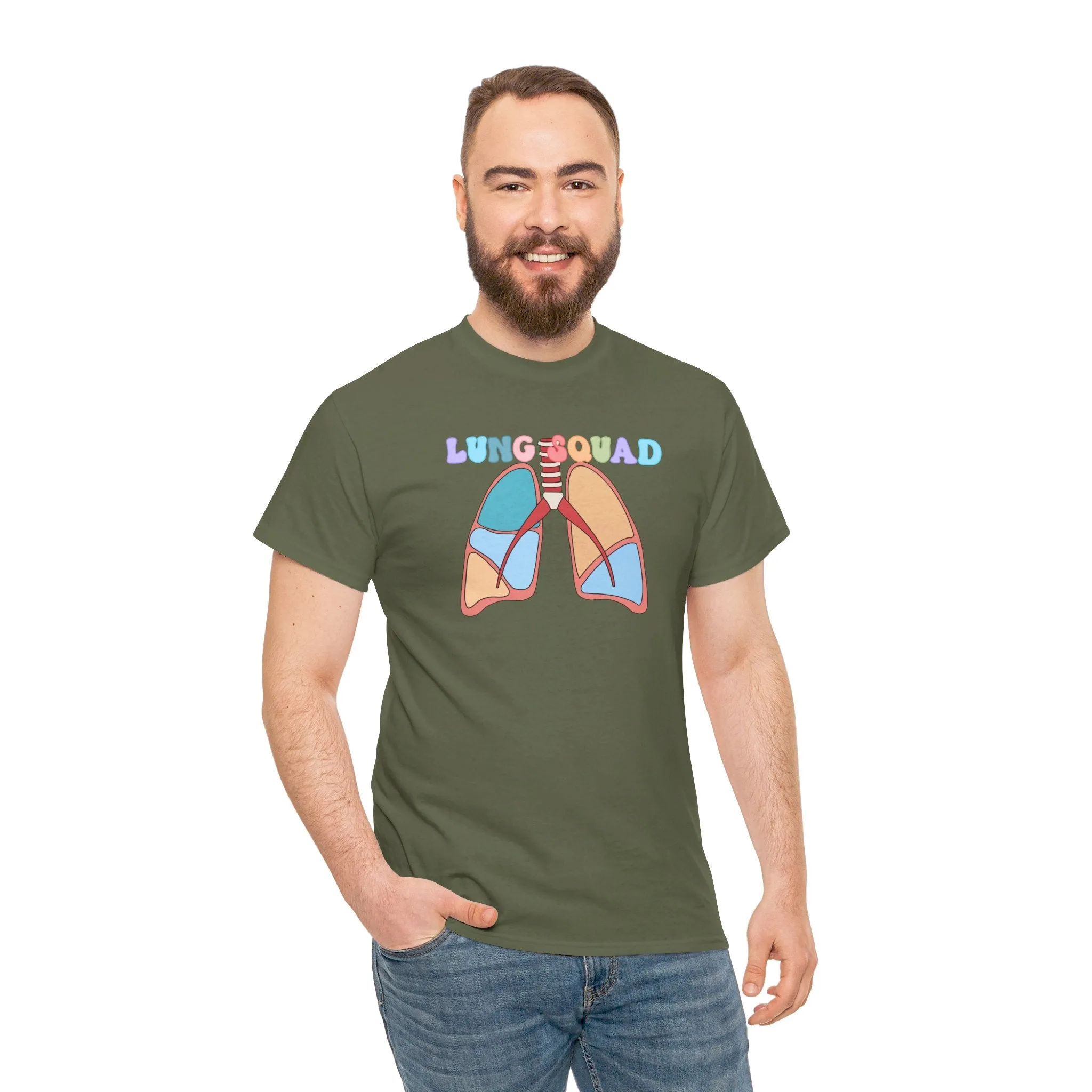 Lung Squad, Anatomical Lungs Shirt, Respiratory Therapy Unisex Heavy Cotton Tee