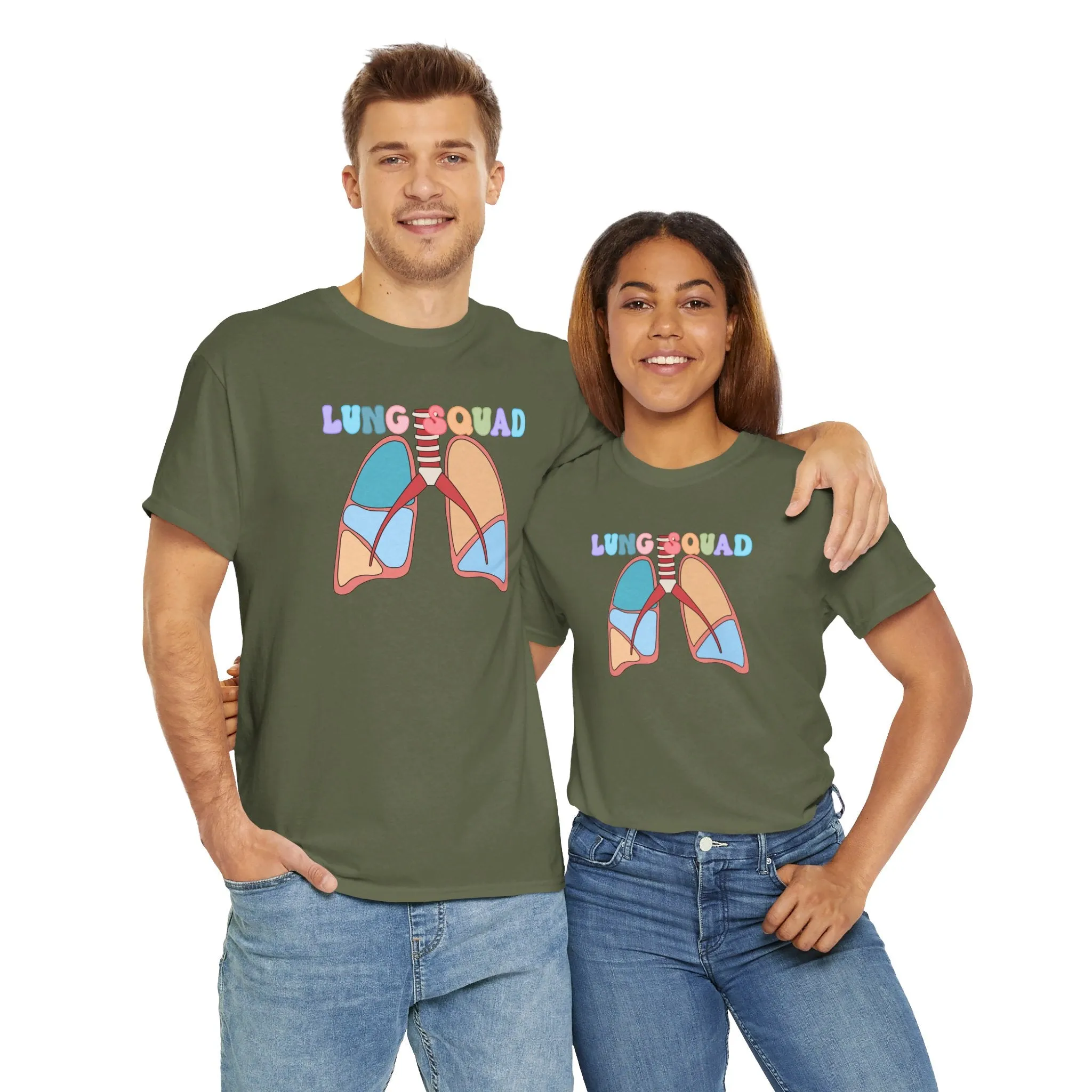 Lung Squad, Anatomical Lungs Shirt, Respiratory Therapy Unisex Heavy Cotton Tee