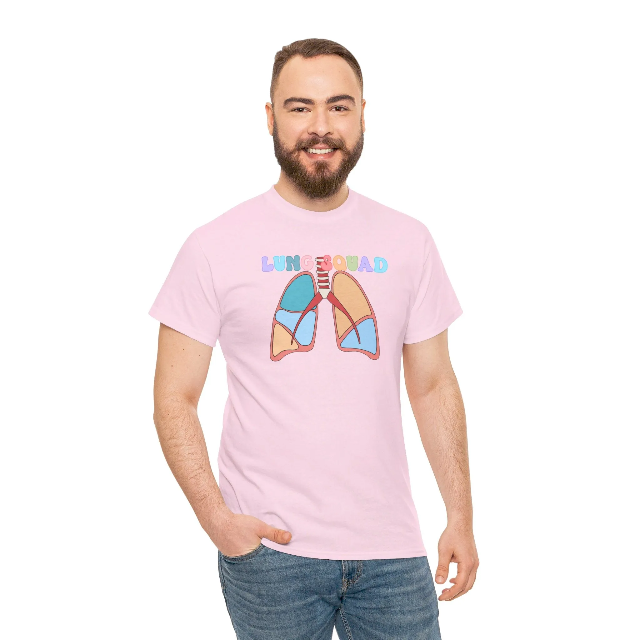 Lung Squad, Anatomical Lungs Shirt, Respiratory Therapy Unisex Heavy Cotton Tee