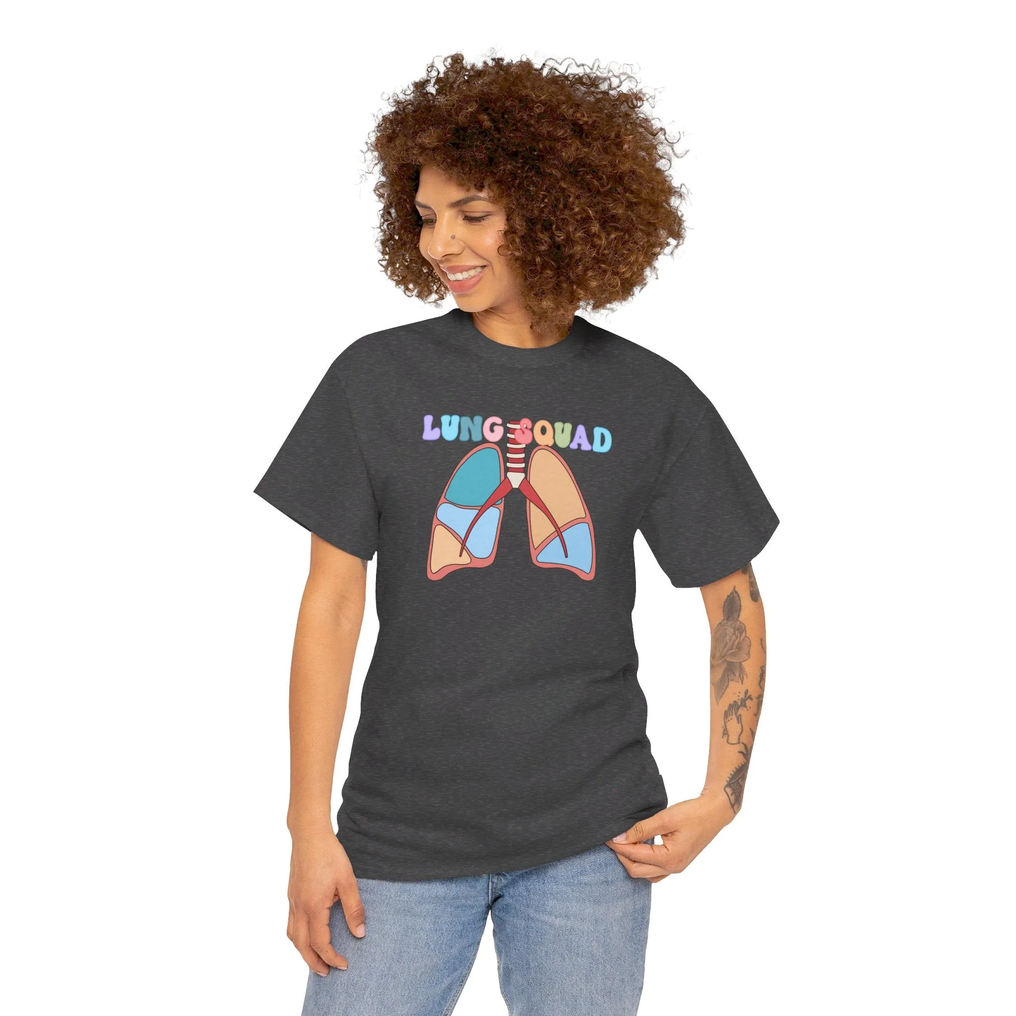 Lung Squad, Anatomical Lungs Shirt, Respiratory Therapy Unisex Heavy Cotton Tee