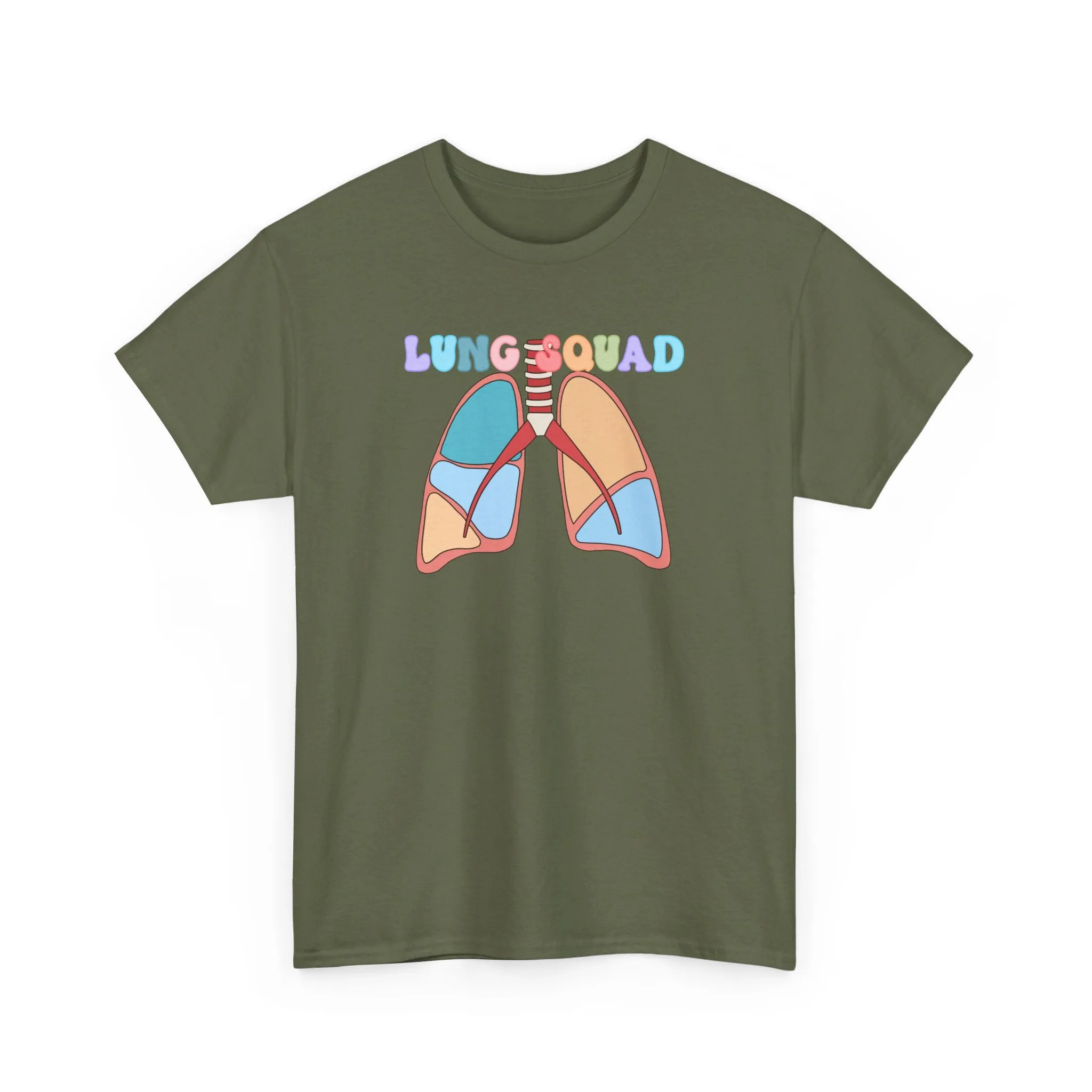 Lung Squad, Anatomical Lungs Shirt, Respiratory Therapy Unisex Heavy Cotton Tee