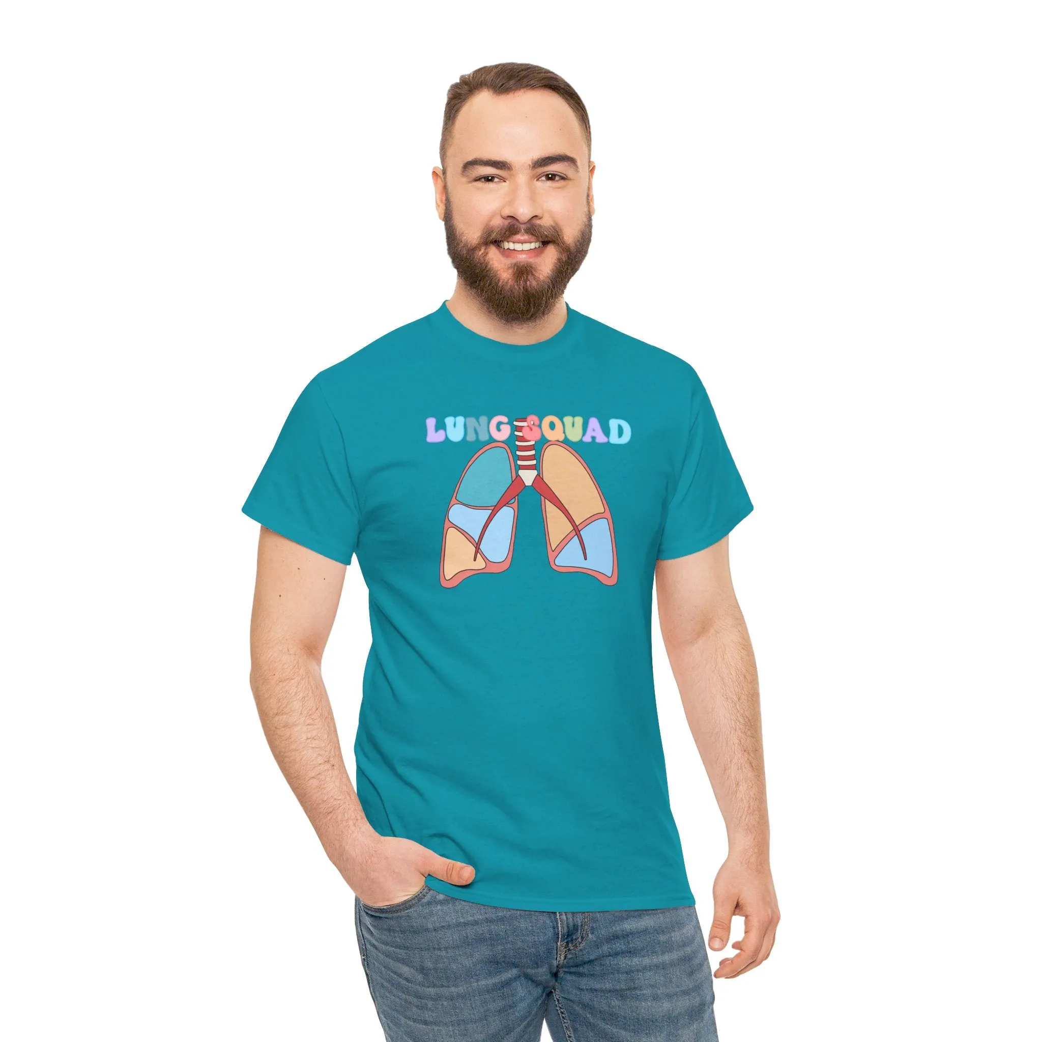 Lung Squad, Anatomical Lungs Shirt, Respiratory Therapy Unisex Heavy Cotton Tee