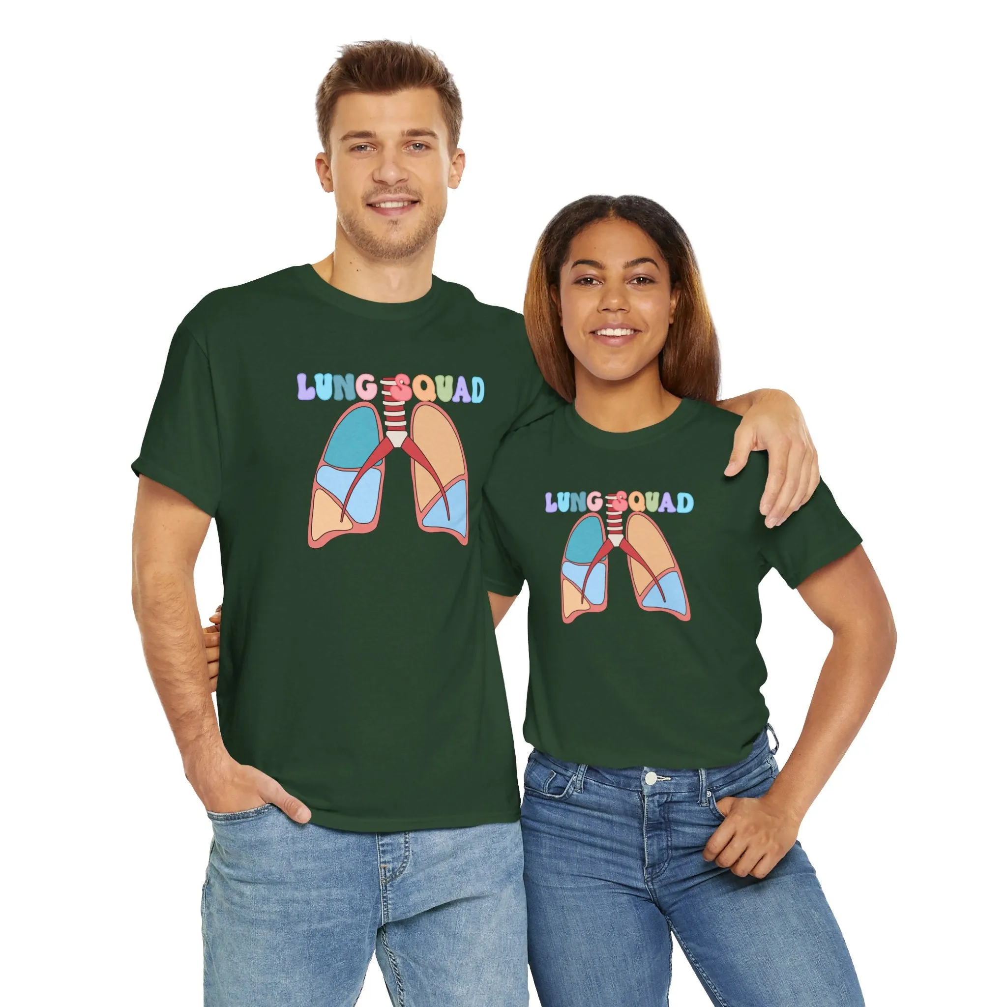 Lung Squad, Anatomical Lungs Shirt, Respiratory Therapy Unisex Heavy Cotton Tee