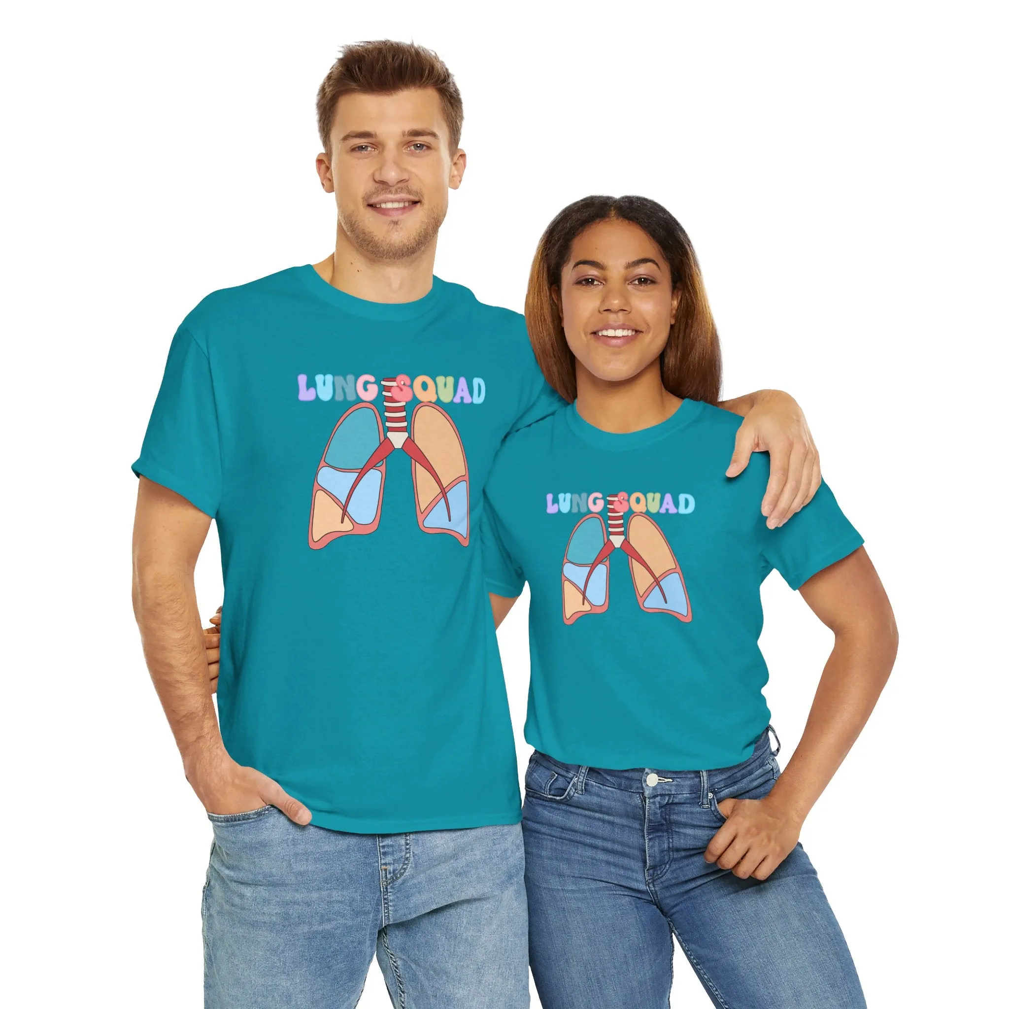 Lung Squad, Anatomical Lungs Shirt, Respiratory Therapy Unisex Heavy Cotton Tee