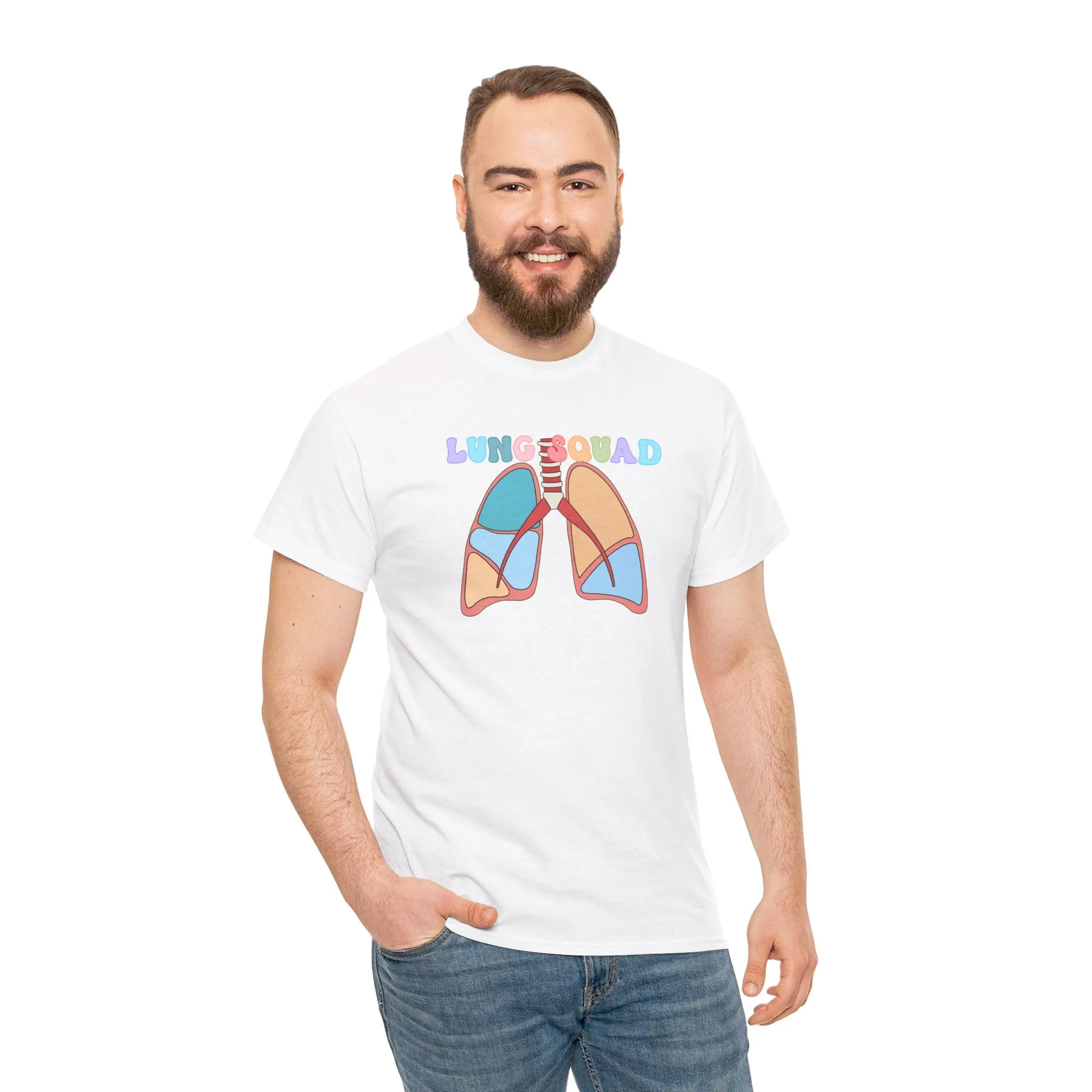 Lung Squad, Anatomical Lungs Shirt, Respiratory Therapy Unisex Heavy Cotton Tee