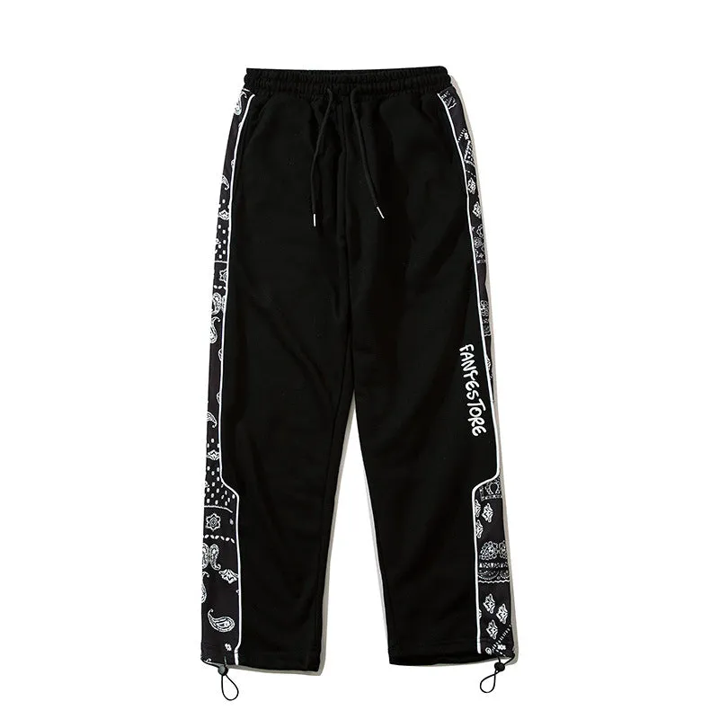 Man Fall Outfits Cargo Pants Casual Pants Men's Loose Drawstring Sports Pants Straight Ankle Tied Overalls