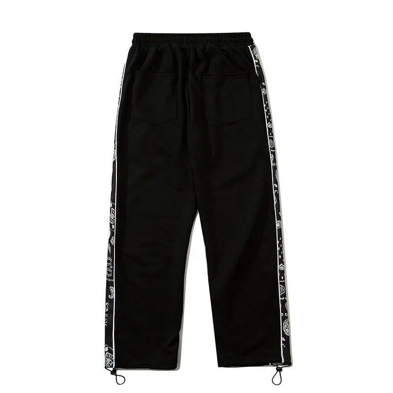 Man Fall Outfits Cargo Pants Casual Pants Men's Loose Drawstring Sports Pants Straight Ankle Tied Overalls