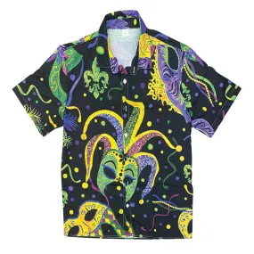 Mardi Gras Masquerade Party Button-Up Shirt