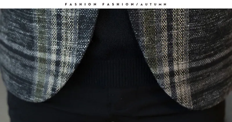 Men Blazer Slim Fit Designs Male Plaid Blazer