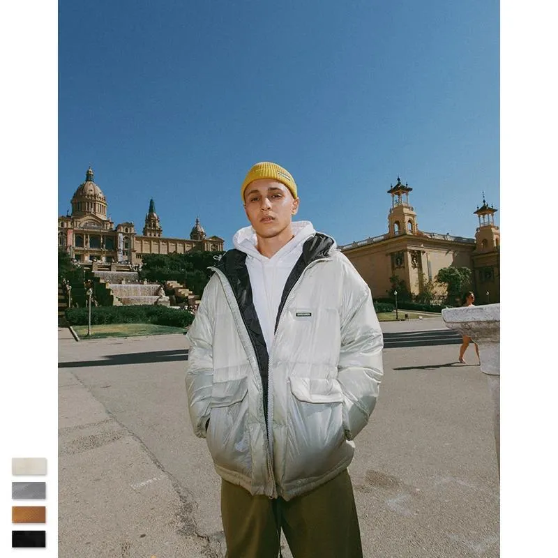 Men Winter Portability Warm White Duck Down Hooded Down Jacket Coat