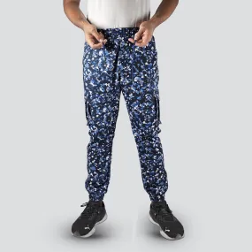 Men's Camo Cargo Pants With 6 Pockets - Blue