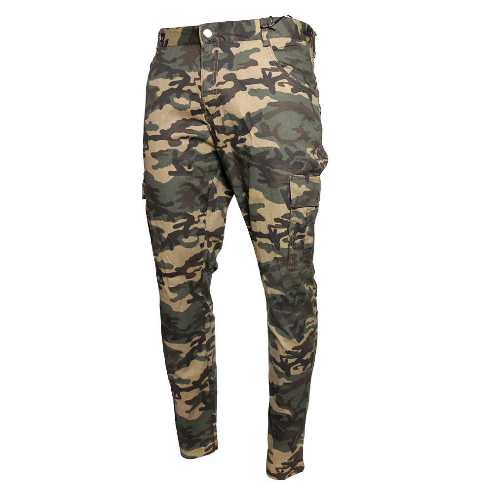 Men's Cargo Camo Pants Multi Pocket Lightweight Cotton Spandex Army Slim Fit