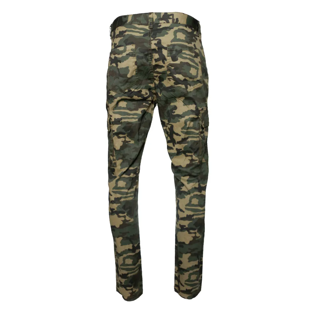 Men's Cargo Camo Pants Multi Pocket Lightweight Cotton Spandex Army Slim Fit