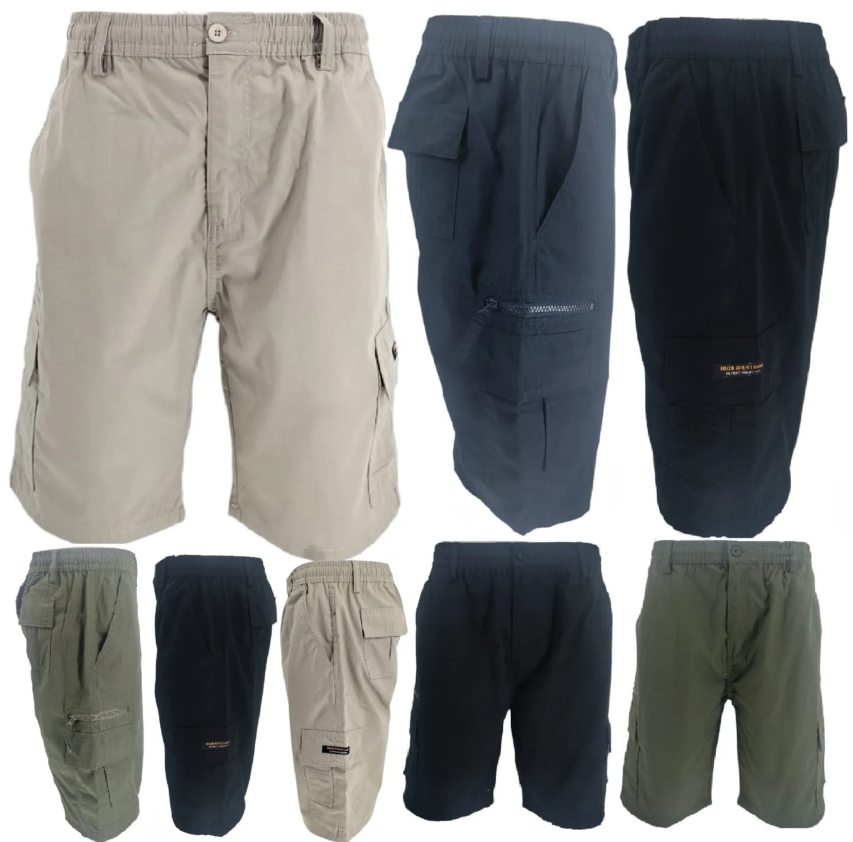 Mens Cargo Shorts Combat Work Shorts Army Casual Chino Knee Length Pants Summer