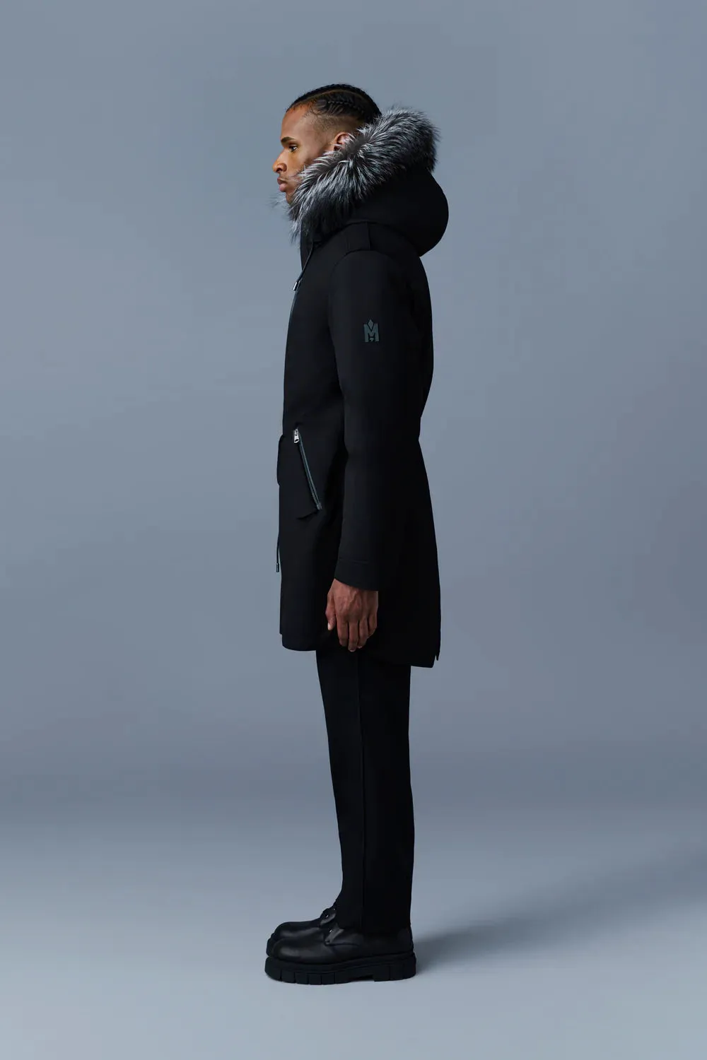 Men's Mackage Moritz Rabbit Fur Lined Parka - Black