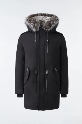 Men's Mackage Moritz Rabbit Fur Lined Parka - Black