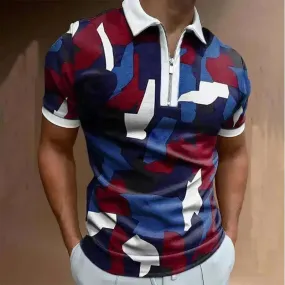 Men's Polo Short-Sleeve Summer Hedging Style Shirt