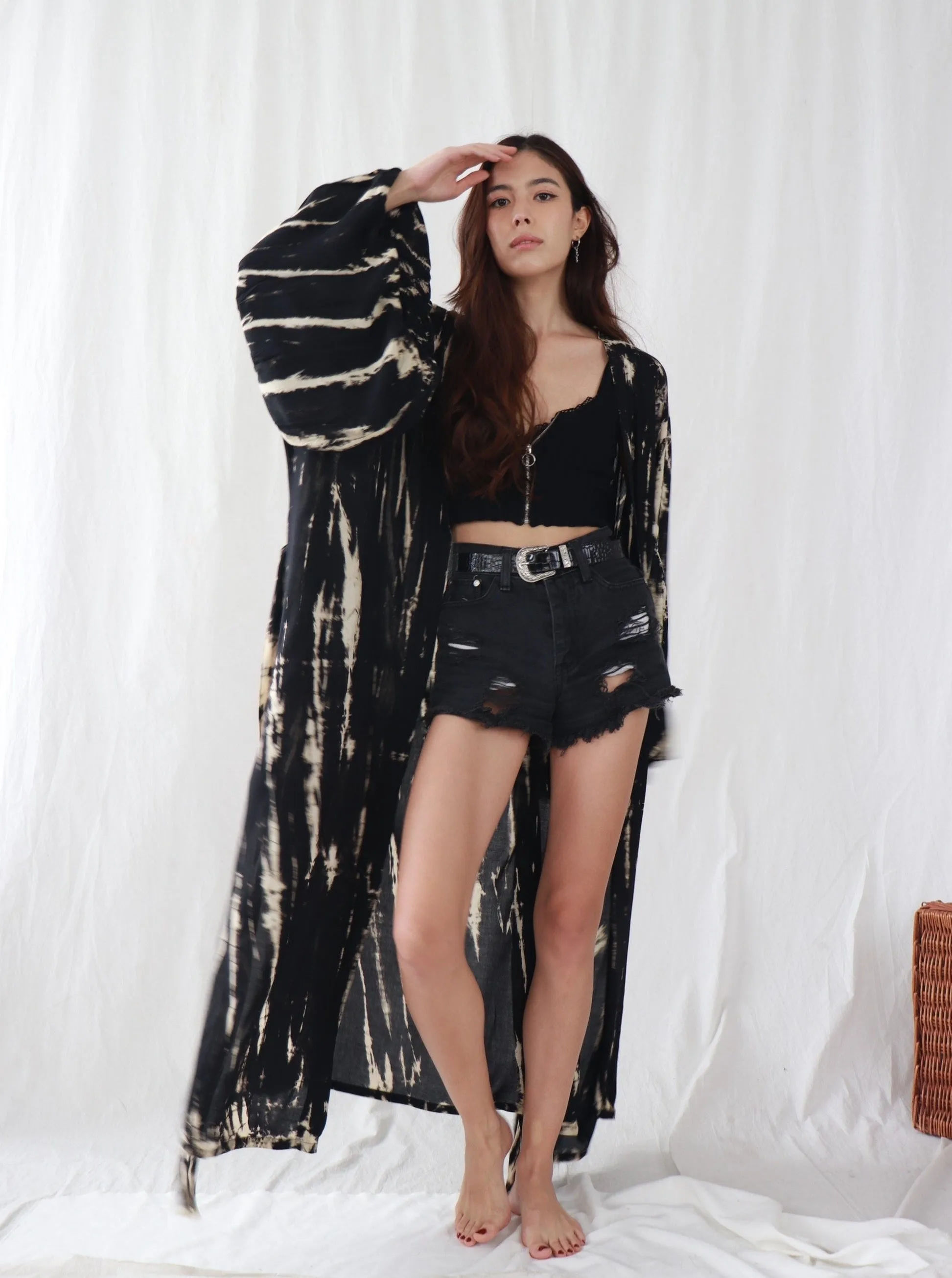 Miko Kimono Robe & Wrap - Black
