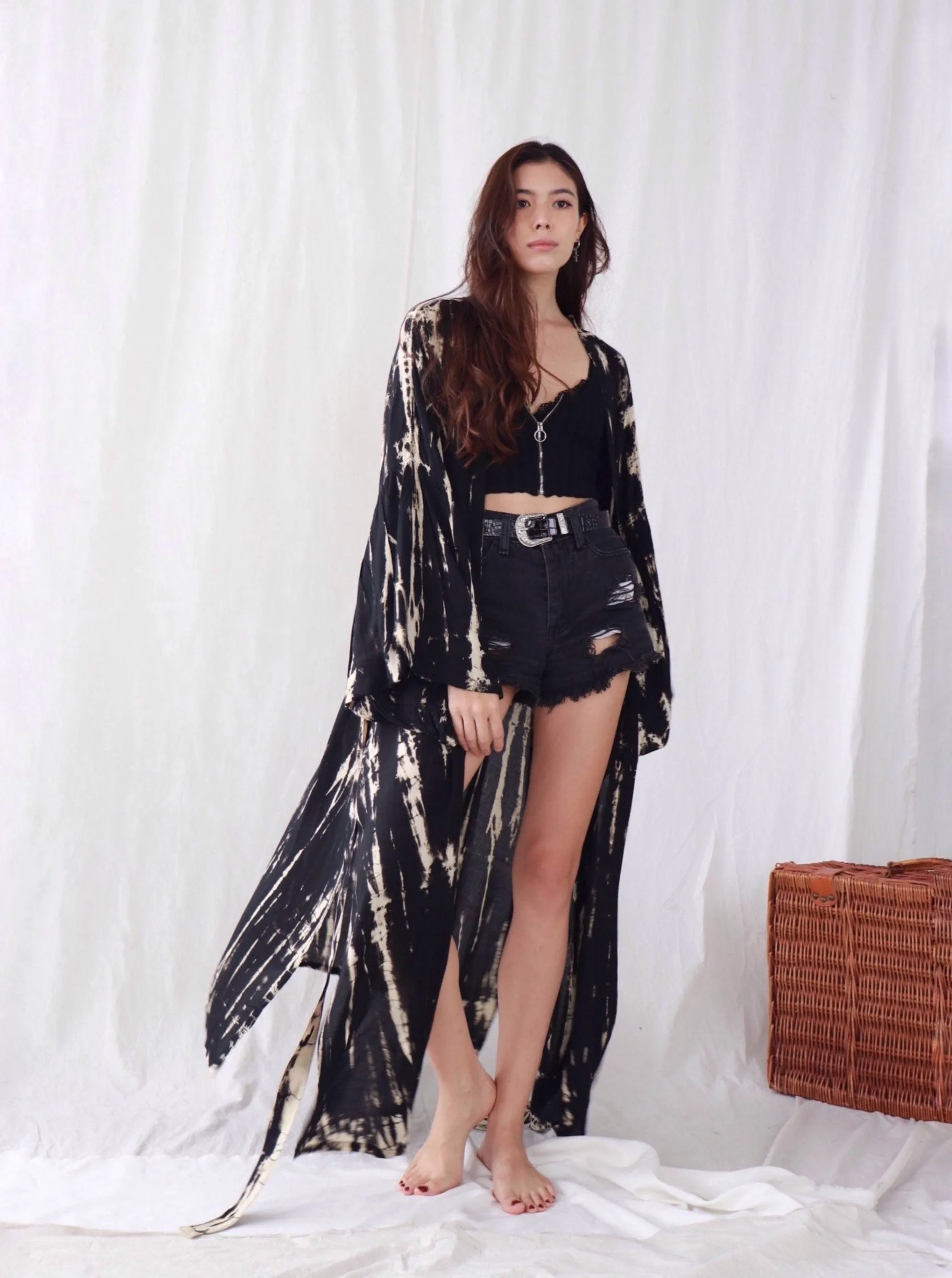 Miko Kimono Robe & Wrap - Black