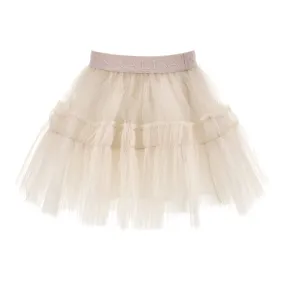 Monnalisa Girl's Ecru Tulle Circle Skirt