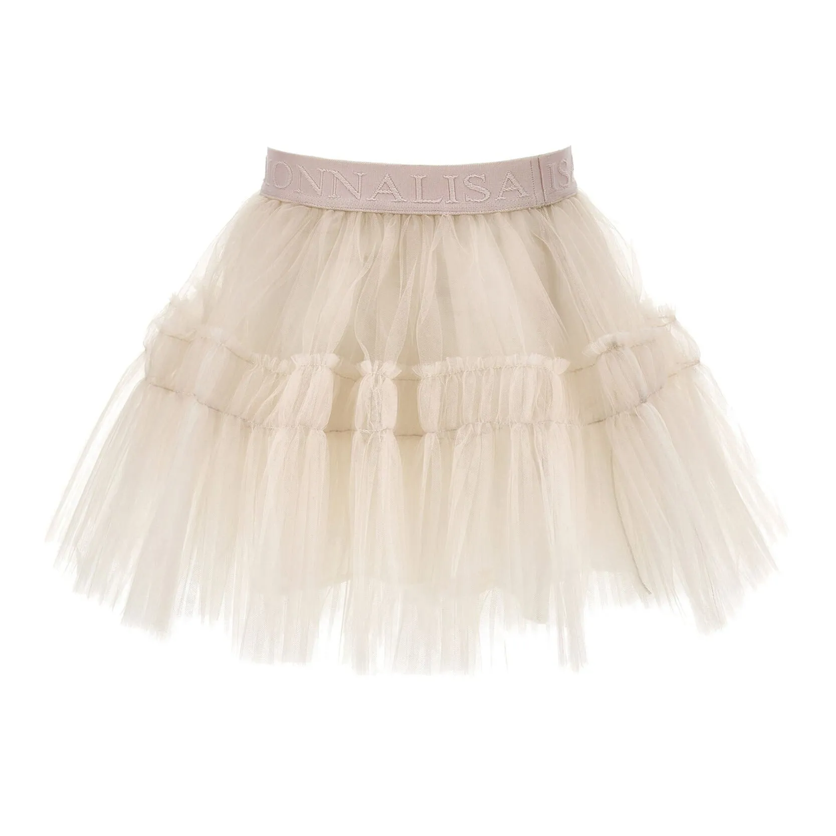 Monnalisa Girl's Ecru Tulle Circle Skirt