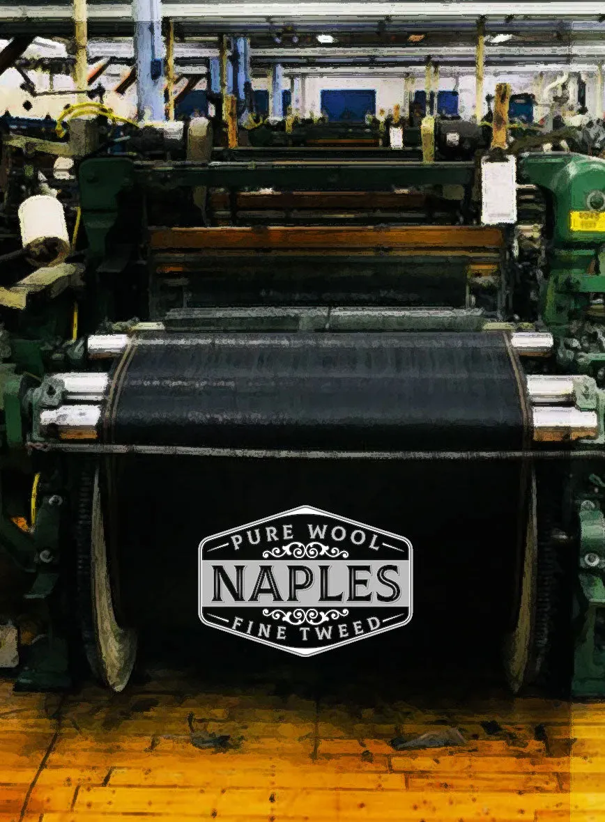 Naples Wide Herringbone Dark Brown Tweed Pants