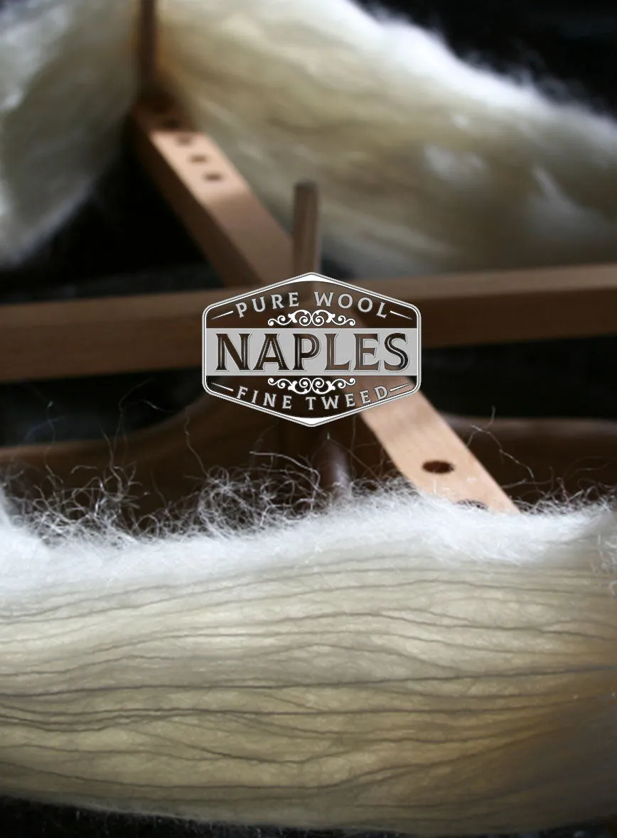 Naples Wide Herringbone Dark Brown Tweed Pants