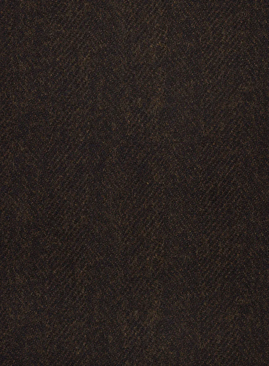 Naples Wide Herringbone Dark Brown Tweed Pants