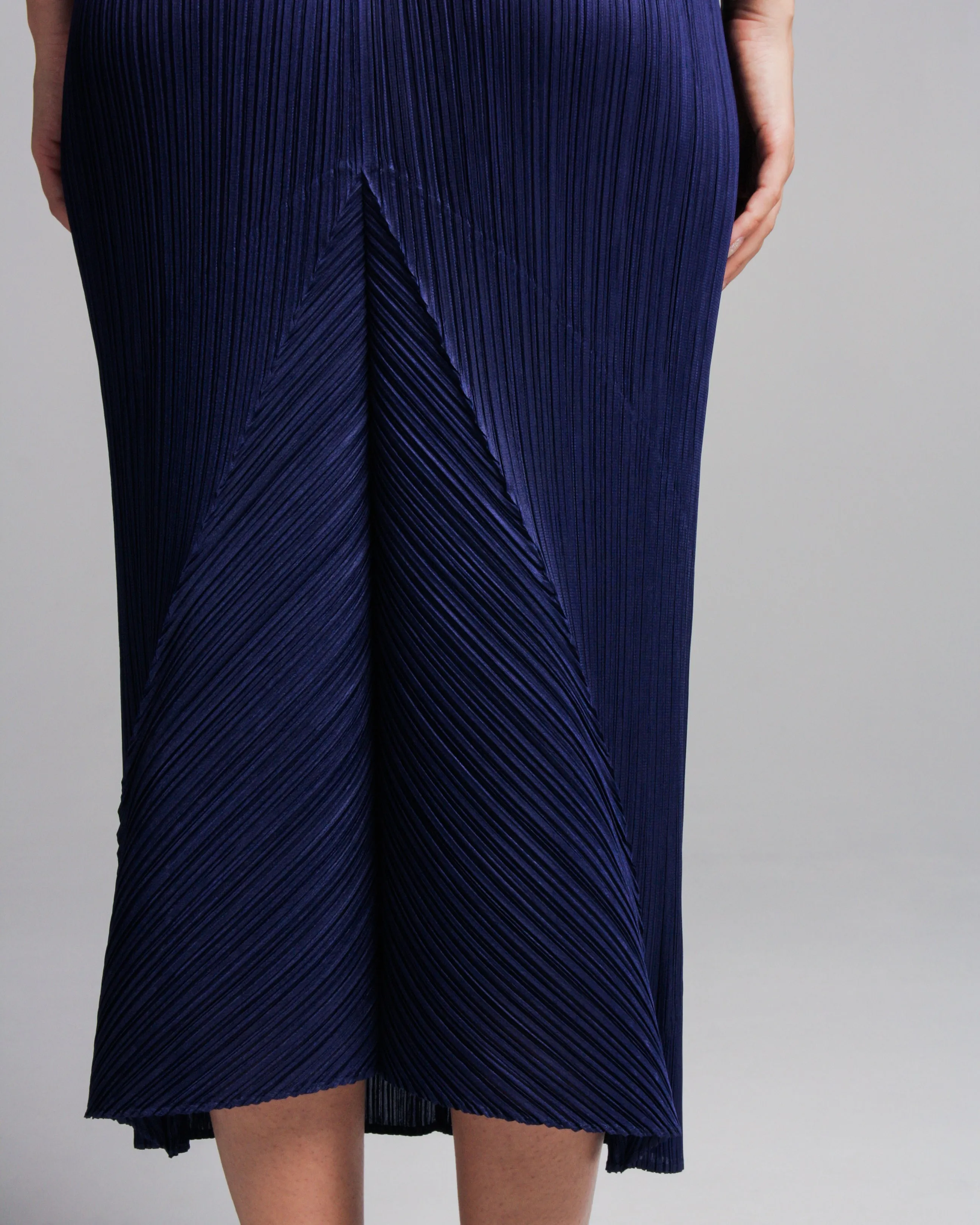 Navy Pleated Skirt