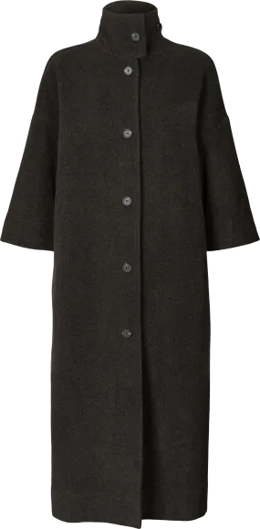 Nete Coat - Mulch/ Ecru Herringbone