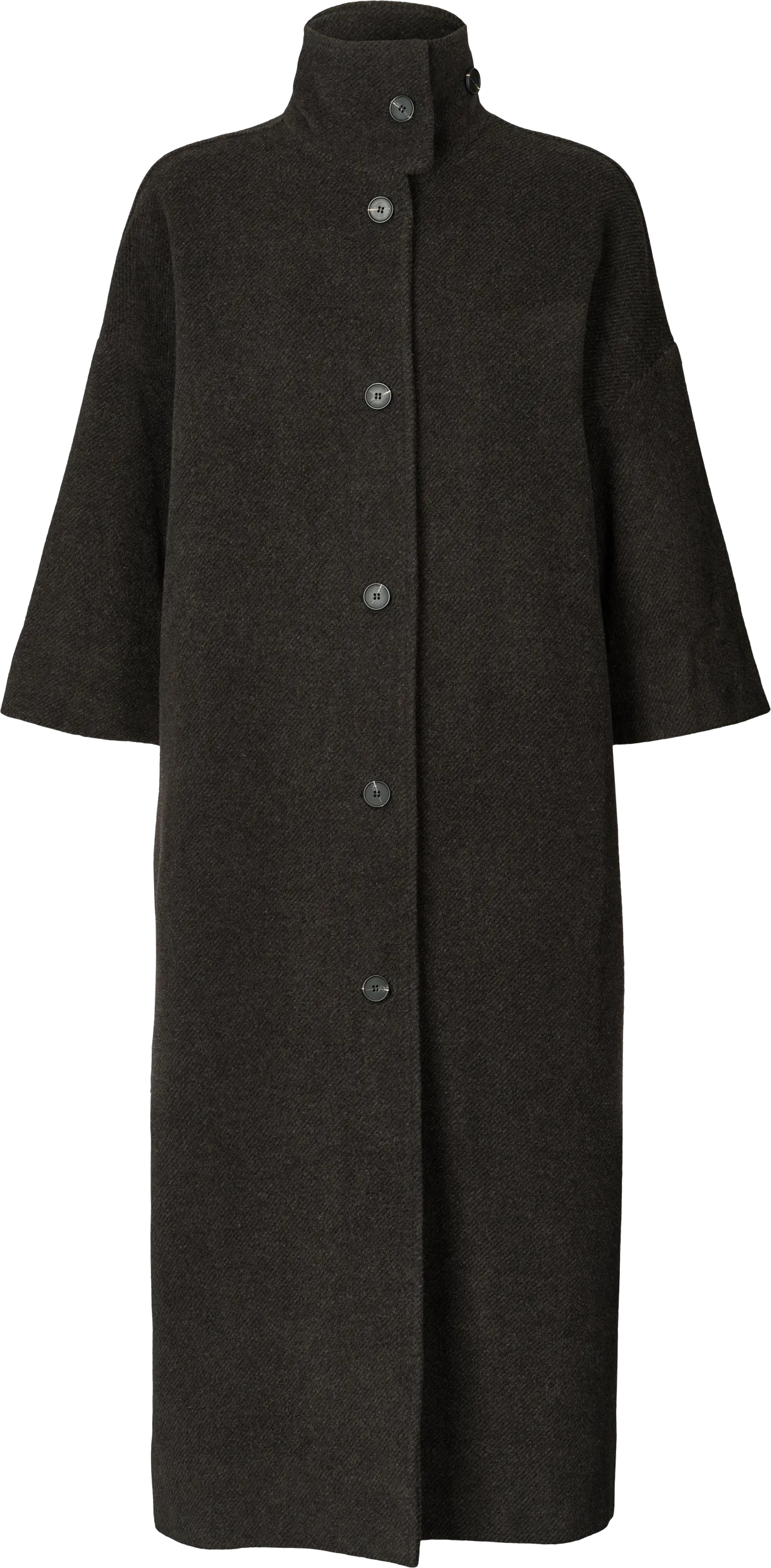 Nete Coat - Mulch/ Ecru Herringbone