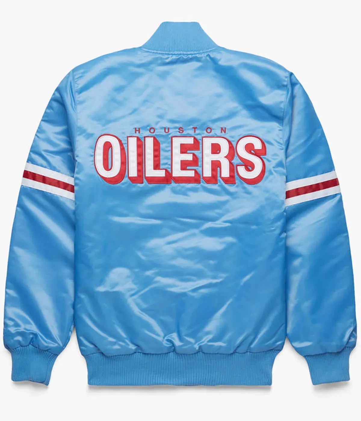 NFL Houston Oilers Light Blue Satin Jacket | NFL SATIN JACKET